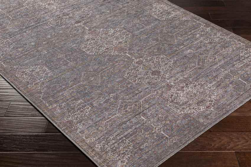 St John Traditional Brown Washable Area Rug