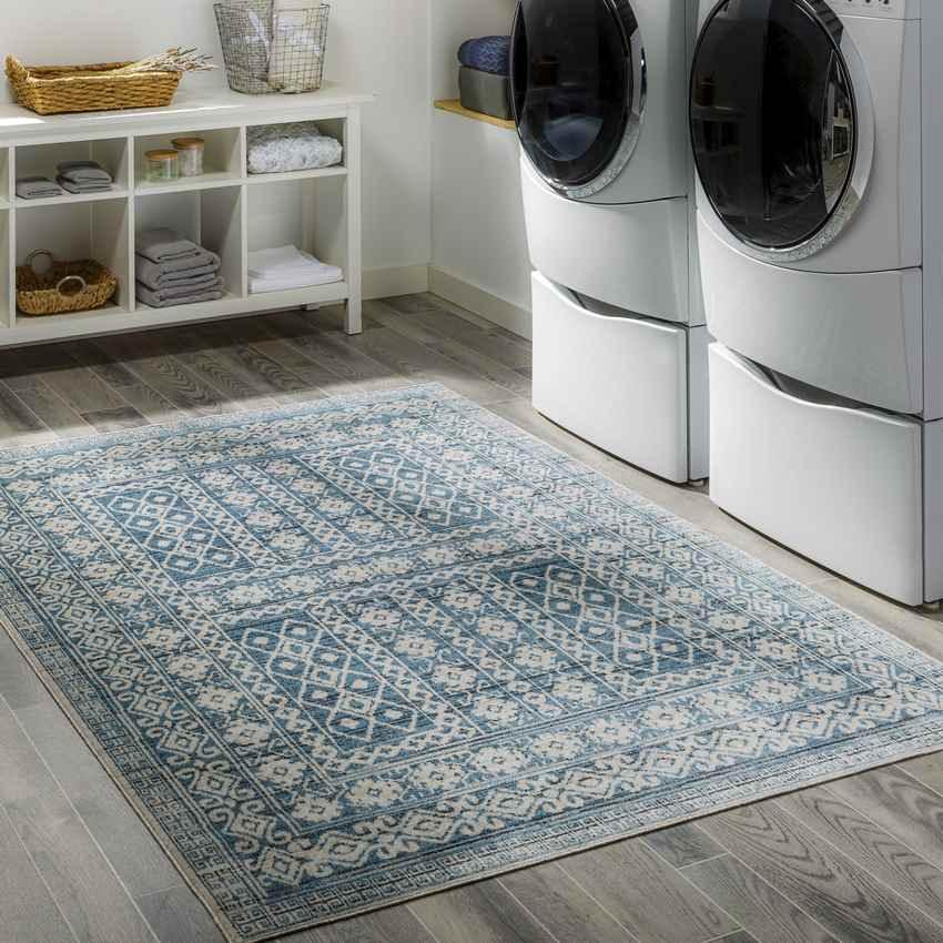 St Leon Global Sky Blue Washable Area Rug