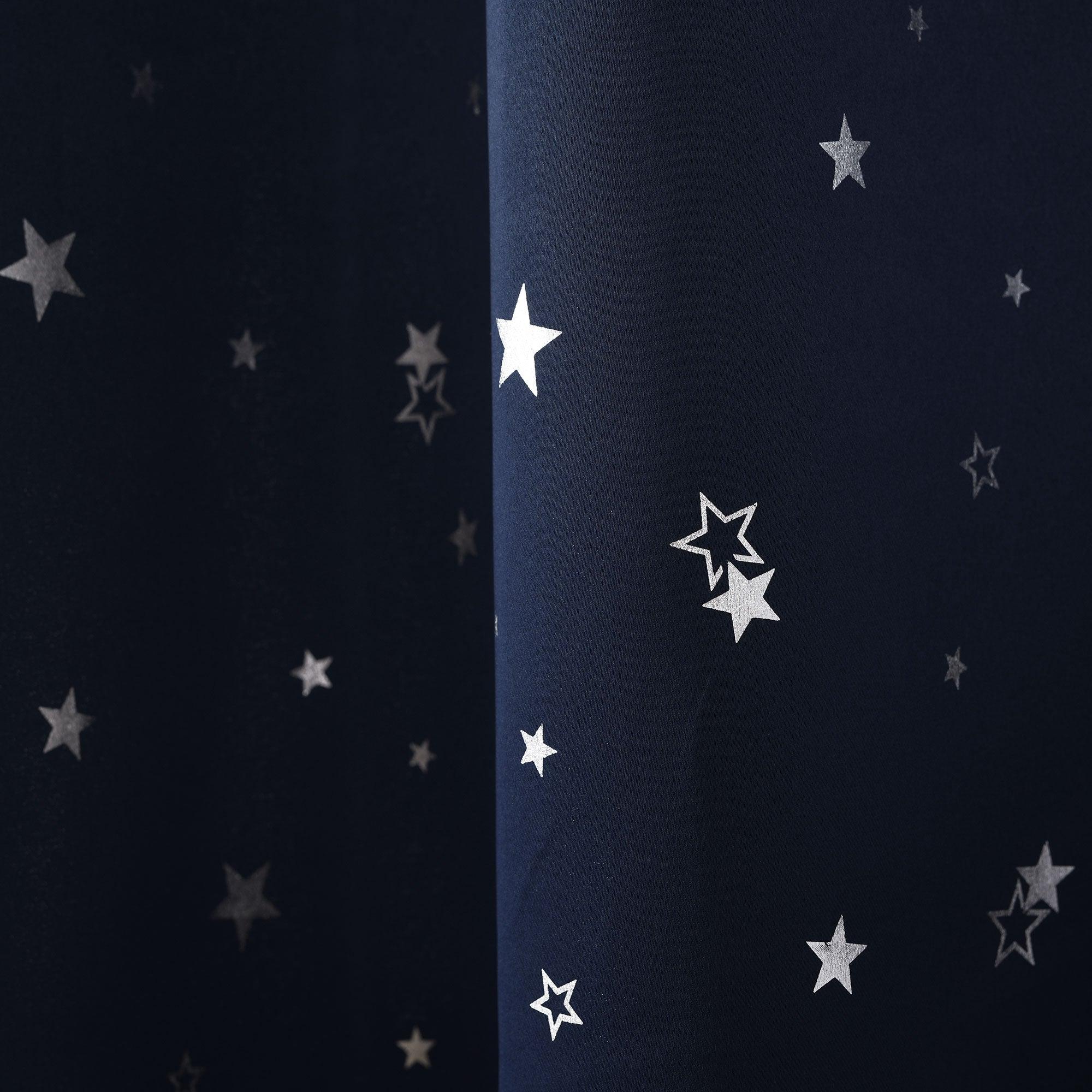 Star Sheer Insulated Grommet Blackout Curtain Panel Set