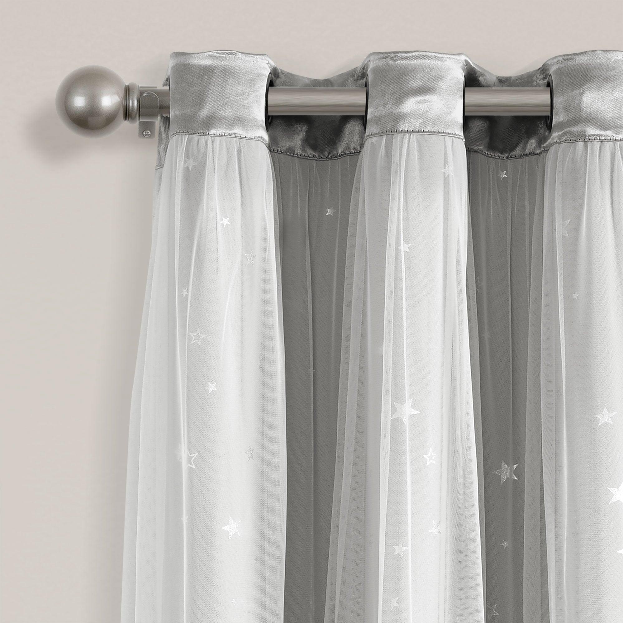 Star Sheer Insulated Grommet Blackout Curtain Panel Set