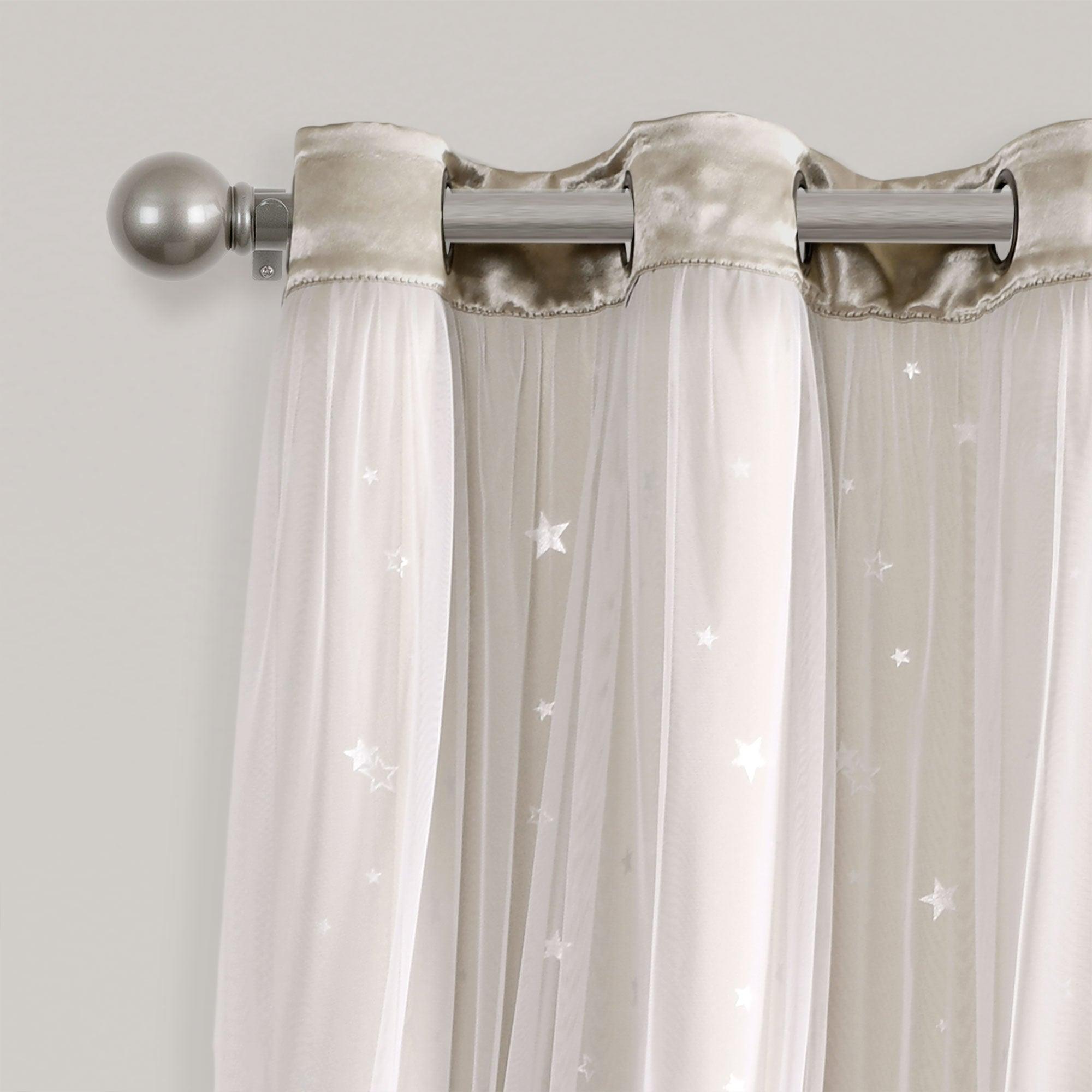 Star Sheer Insulated Grommet Blackout Curtain Panel Set