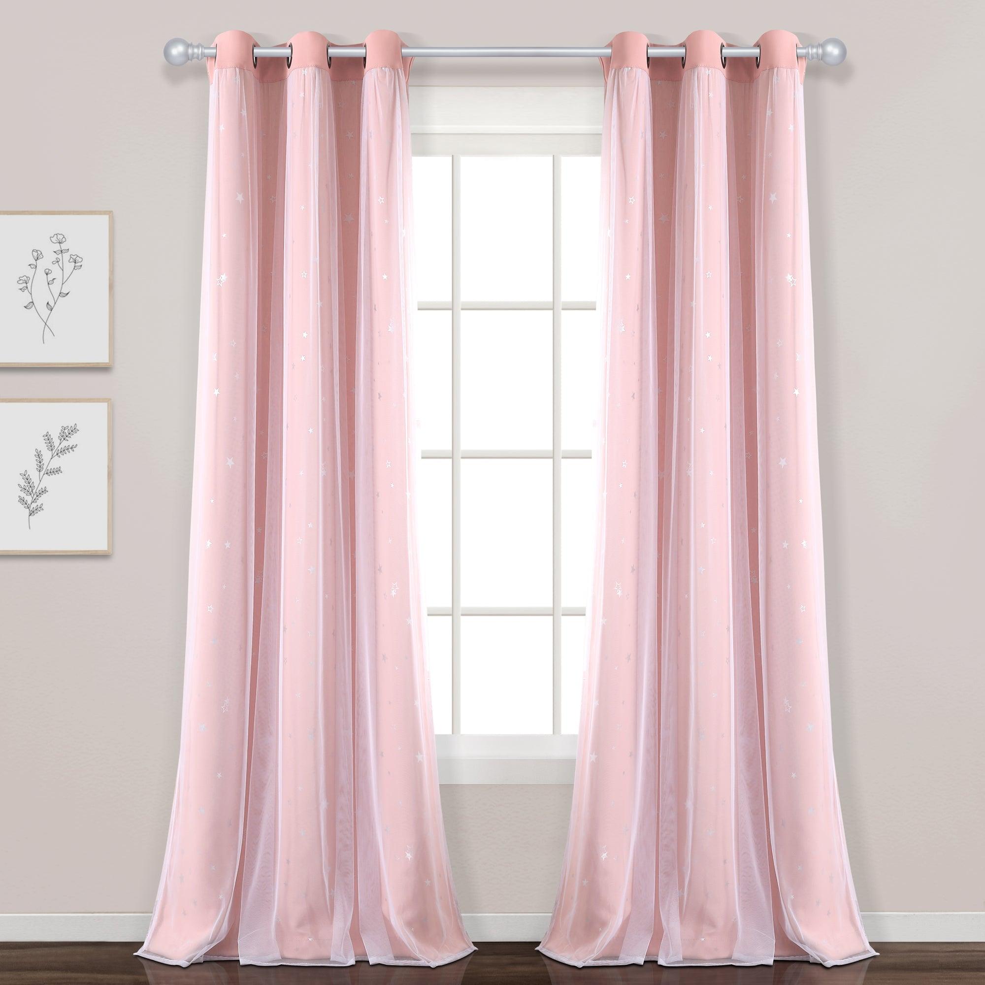 Star Sheer Insulated Grommet Blackout Curtain Panel Set