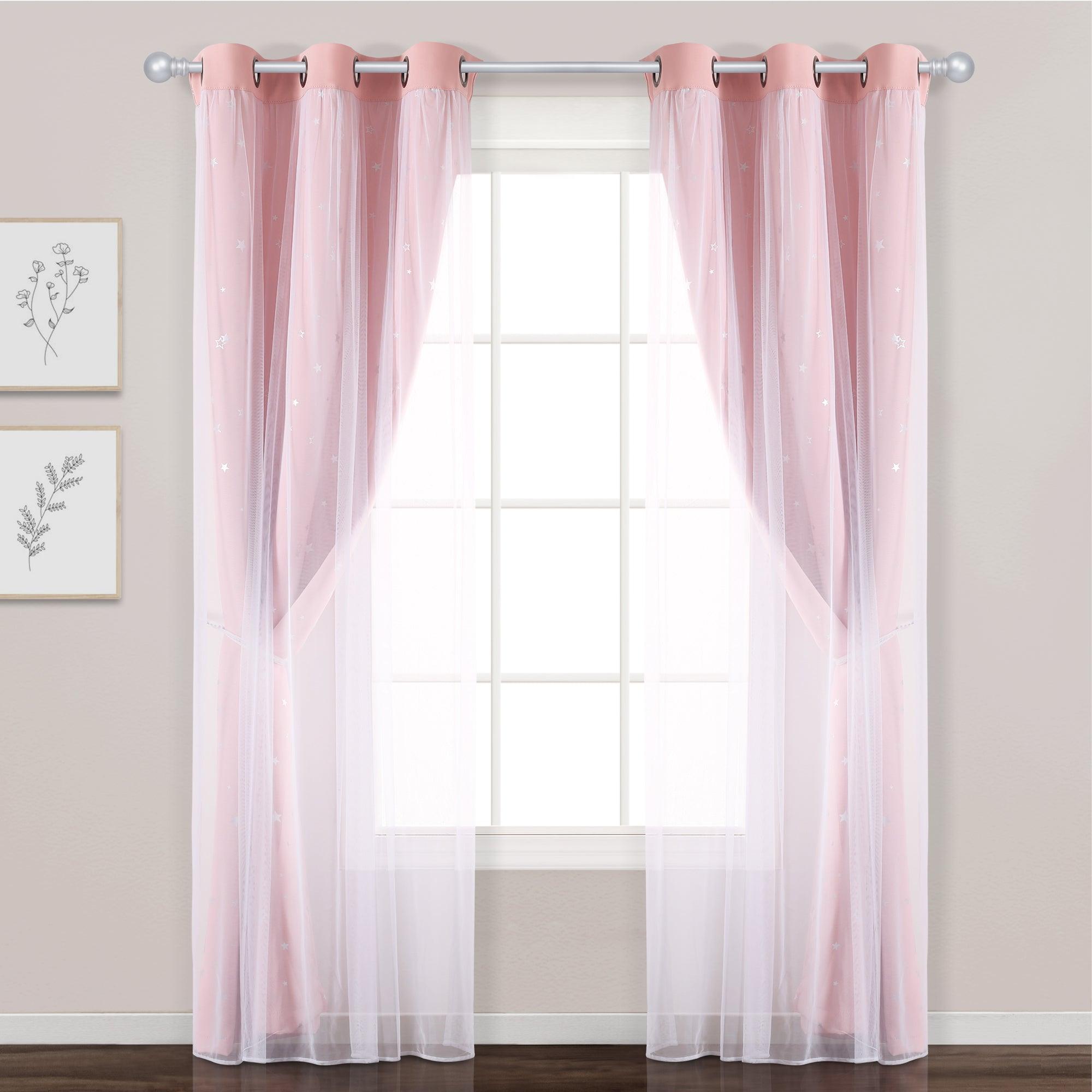 Star Sheer Insulated Grommet Blackout Curtain Panel Set