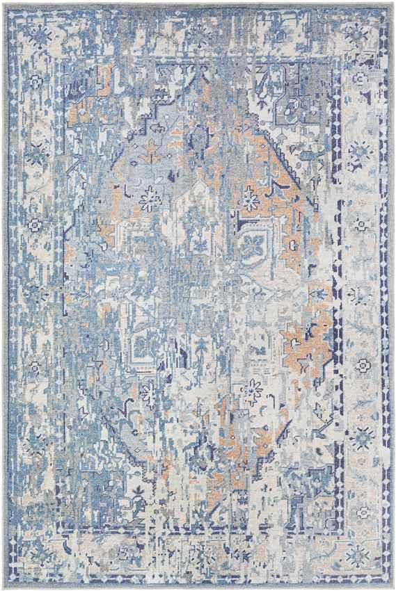 Stilesville Traditional Ice Blue Washable Area Rug