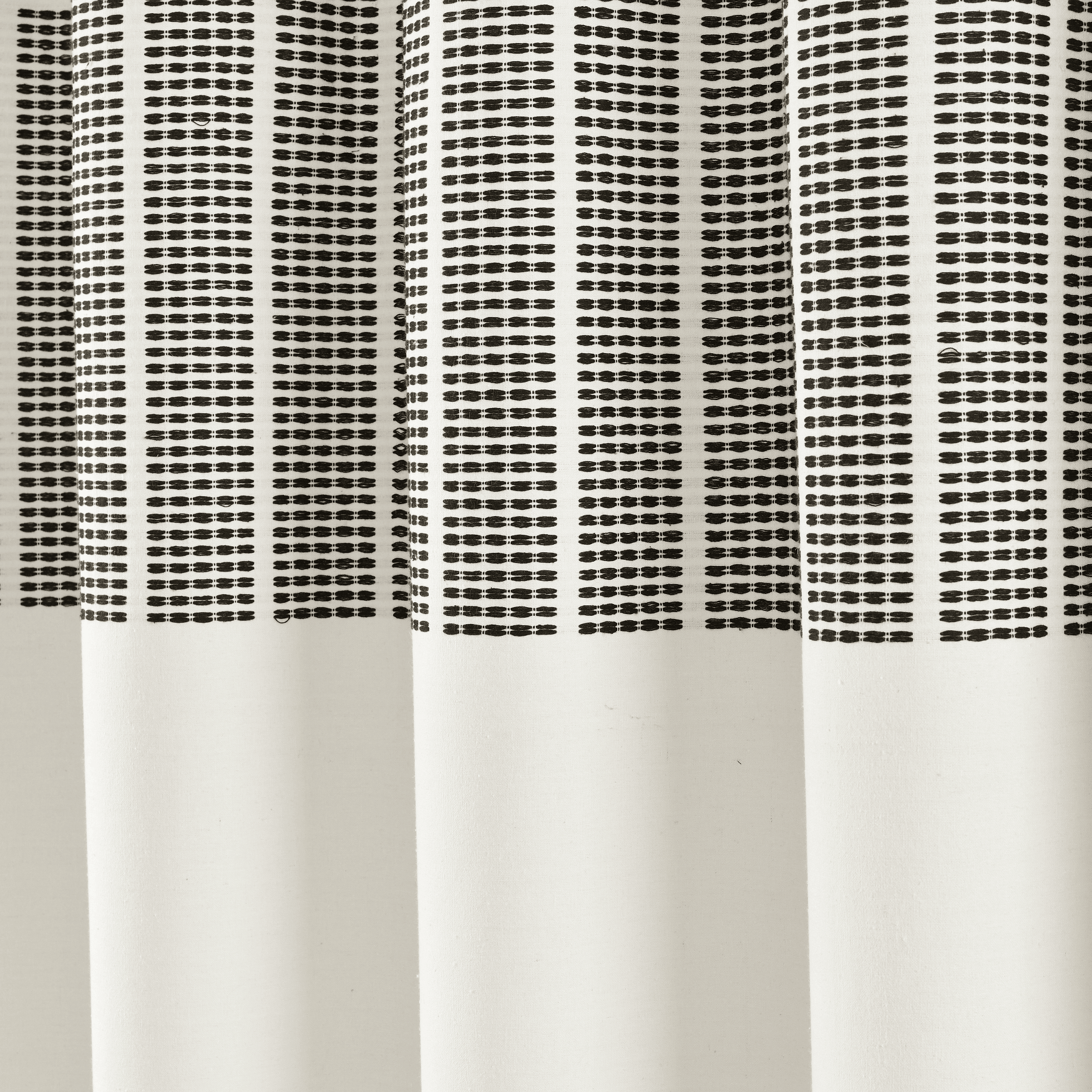 Stitched Woven Stripe Yarn Dyed Recycled Cotton Shower Curtain