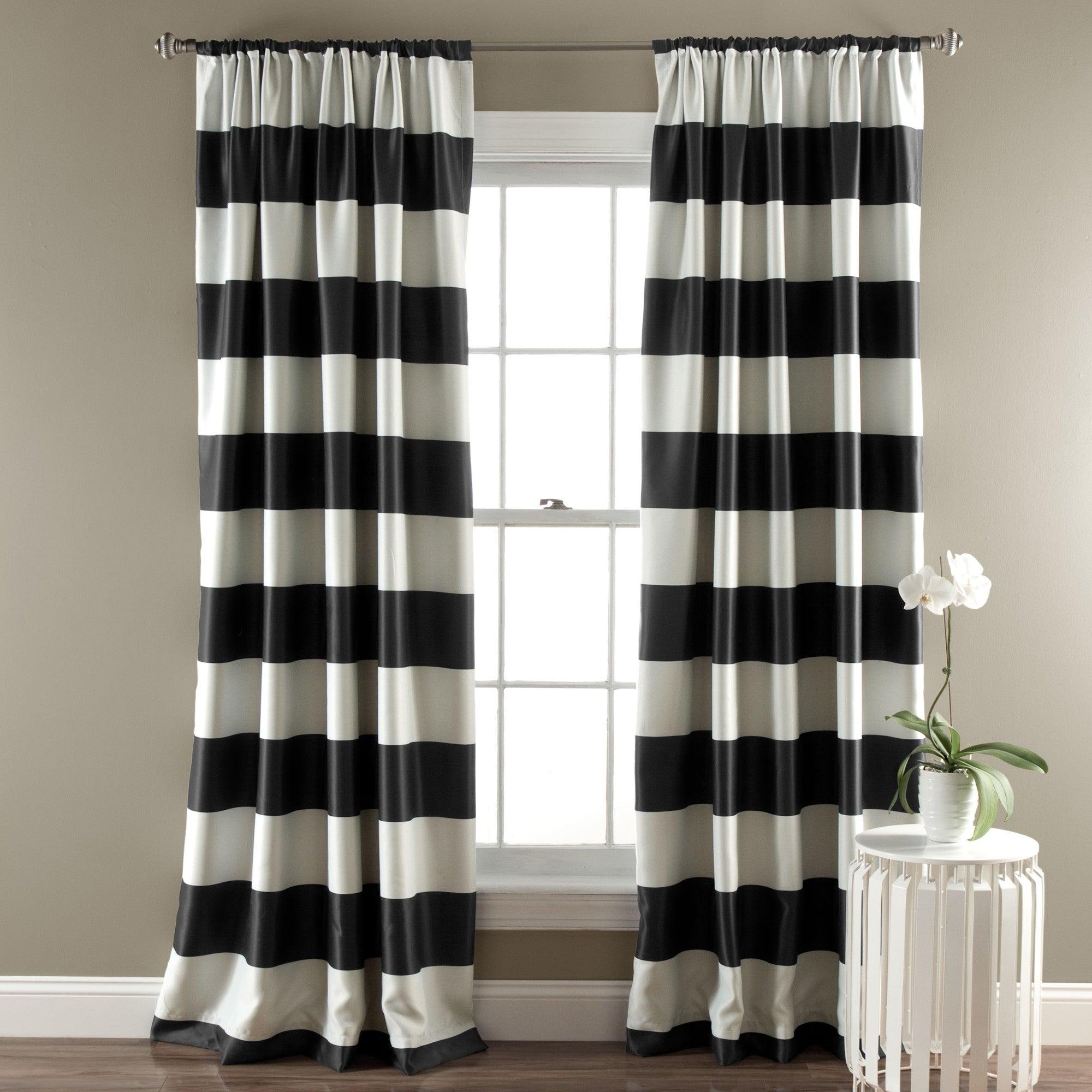 Stripe Blackout Window Curtain Set