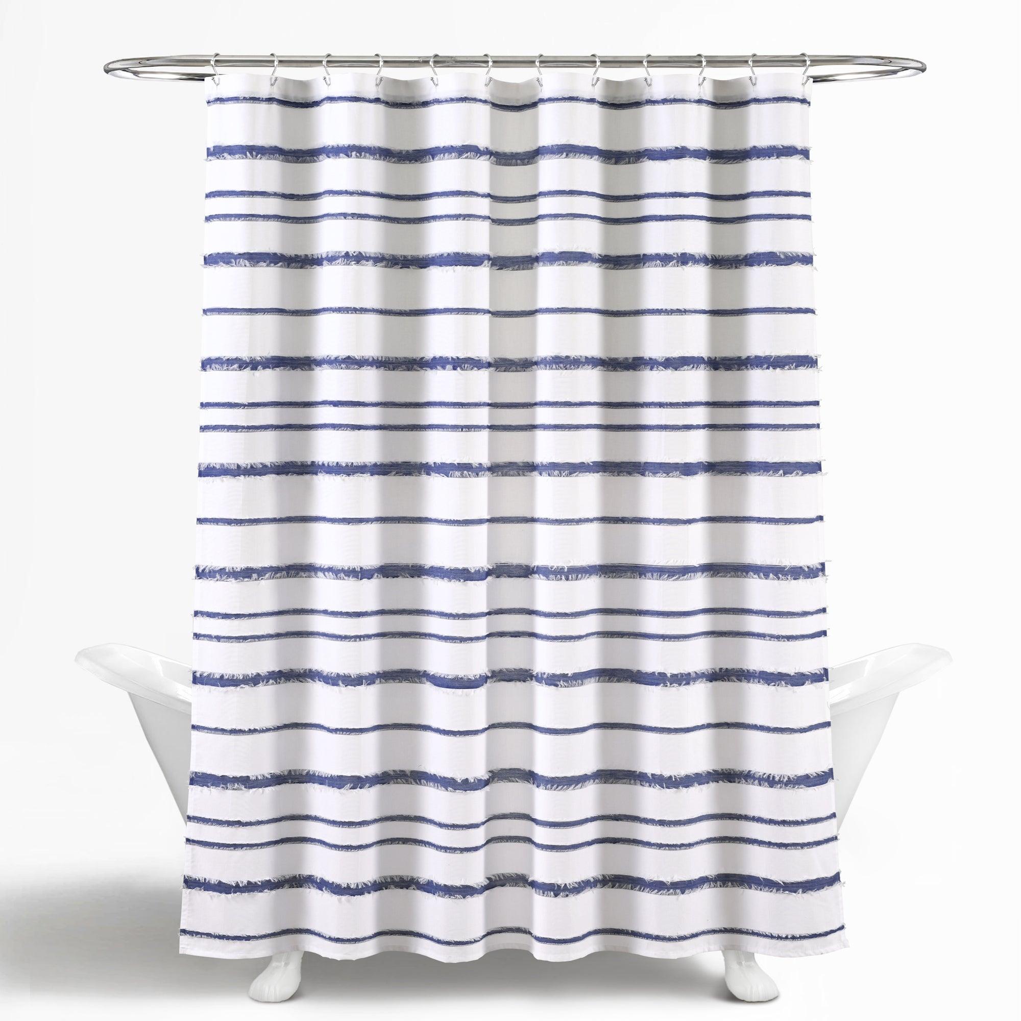 Stripe Clip Jacquard Shower Curtain