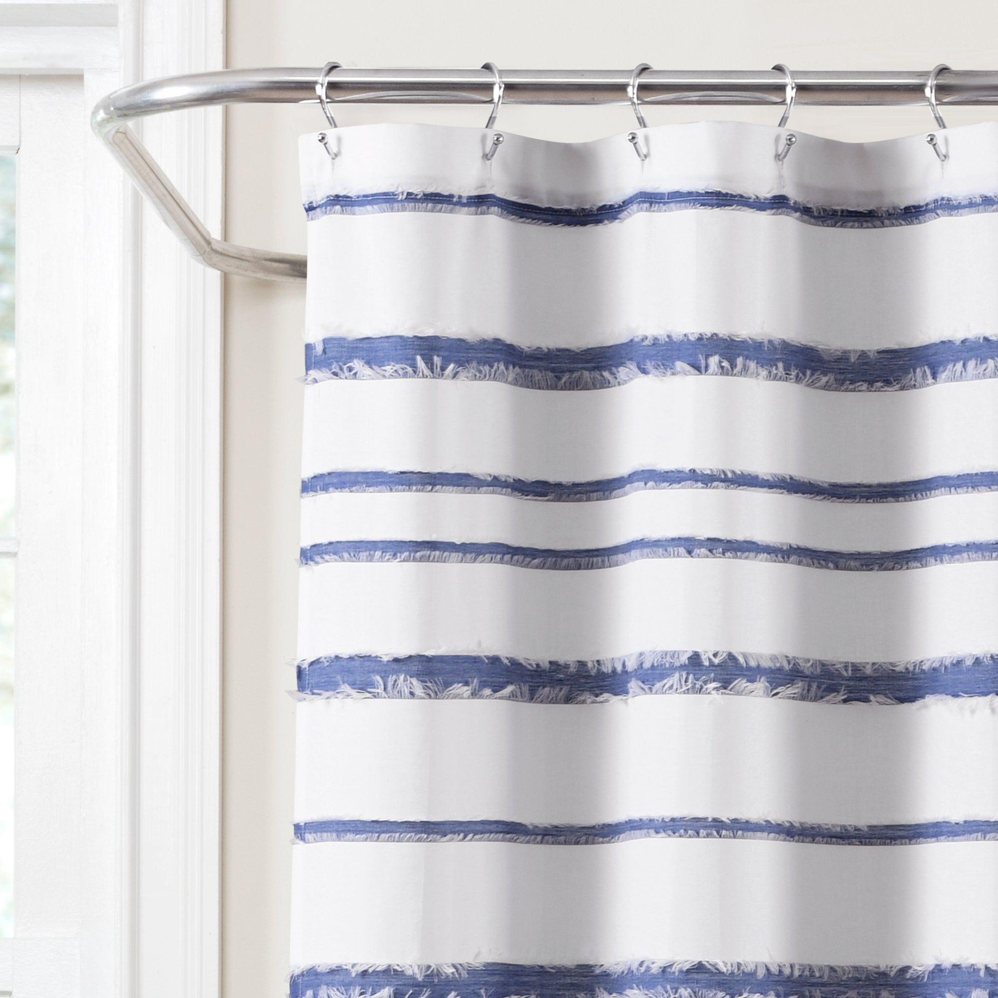 Stripe Clip Jacquard Shower Curtain