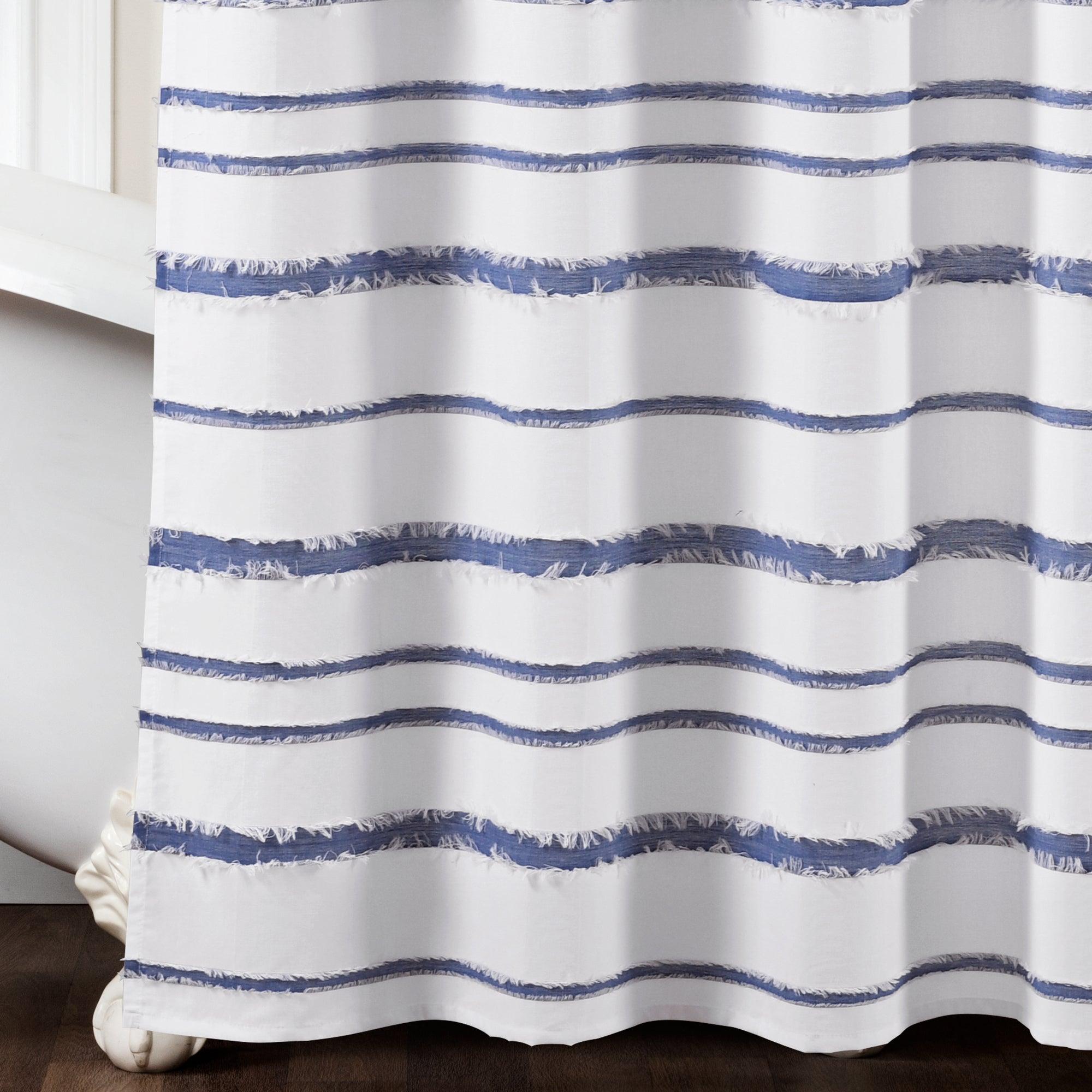 Stripe Clip Jacquard Shower Curtain