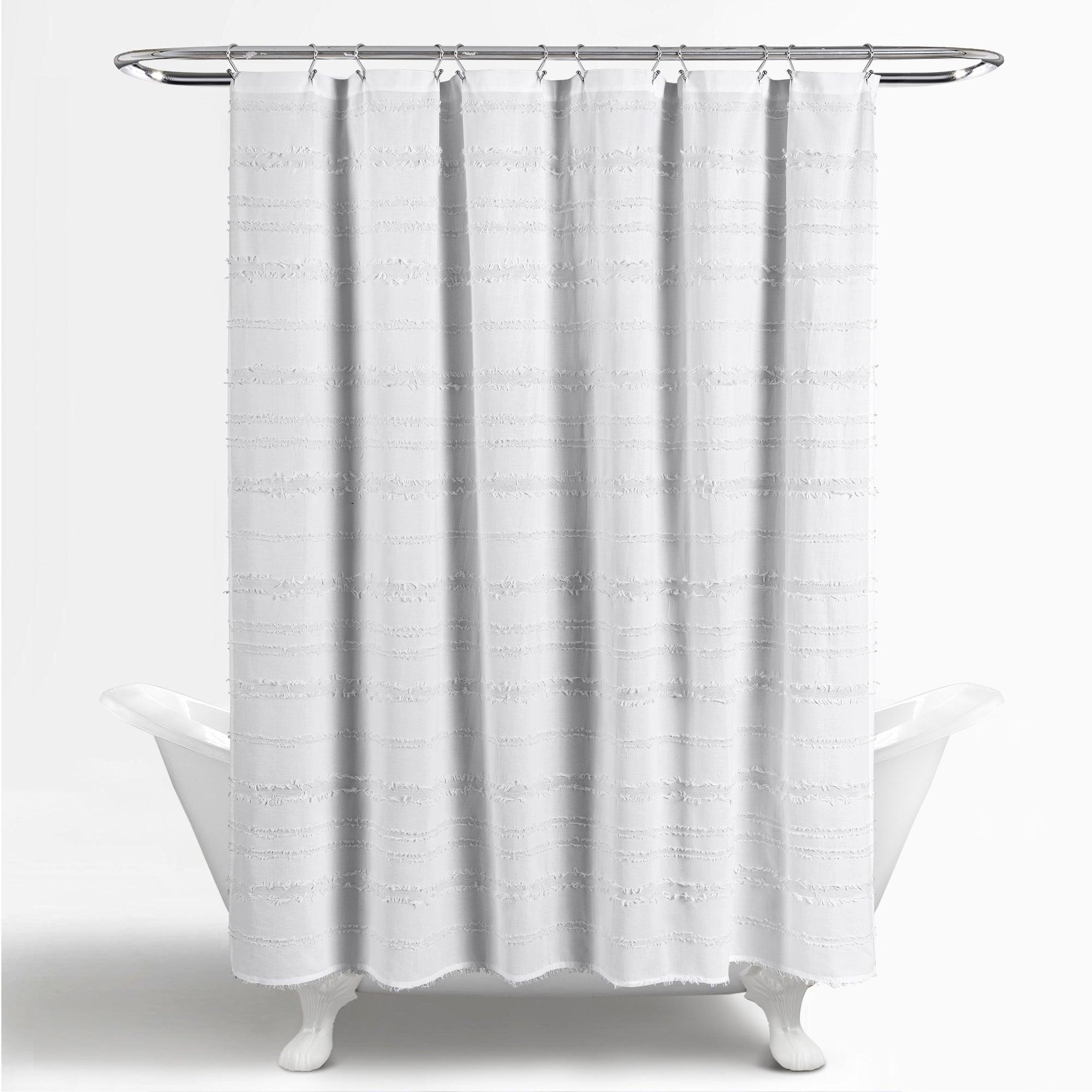 Stripe Clip Jacquard Shower Curtain