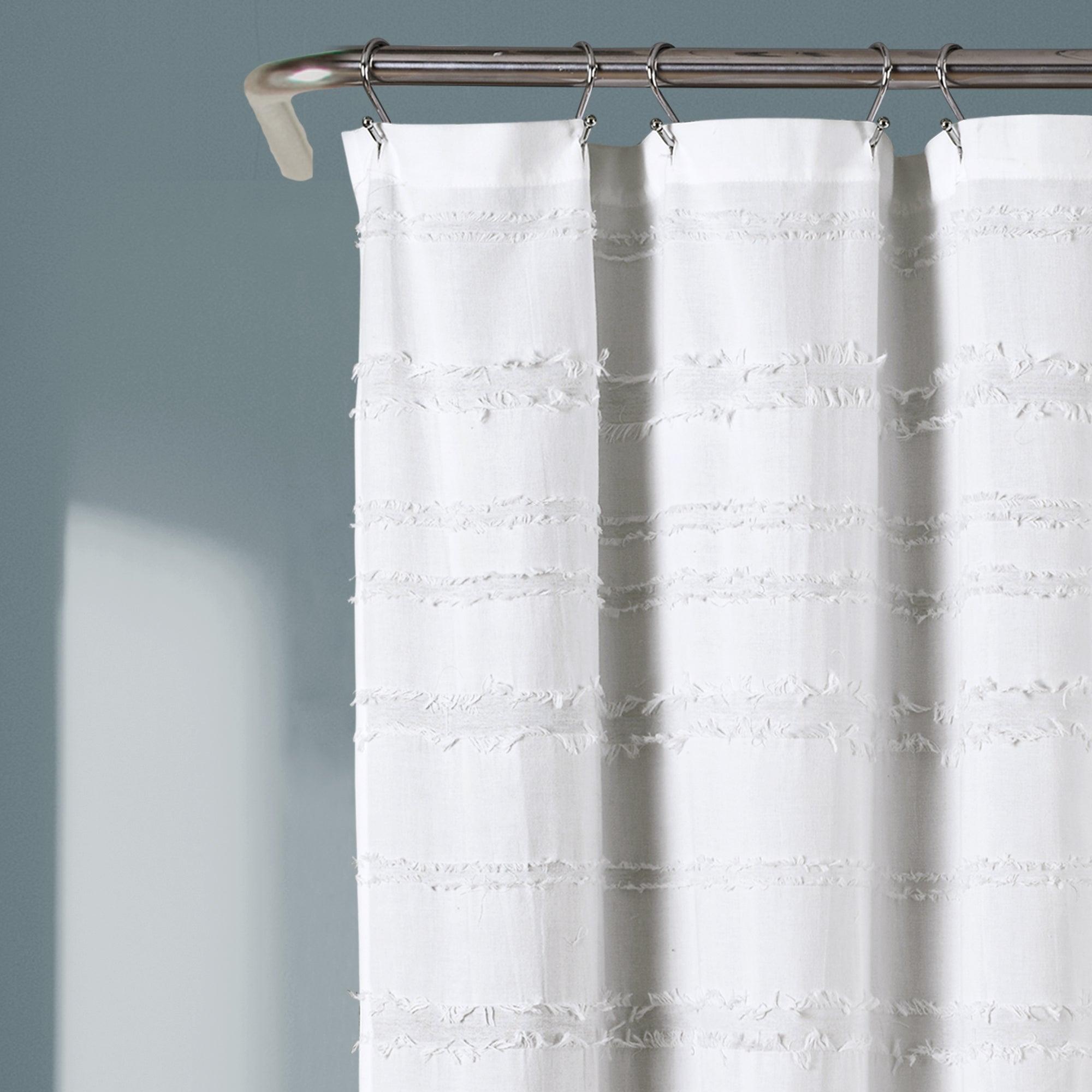 Stripe Clip Jacquard Shower Curtain