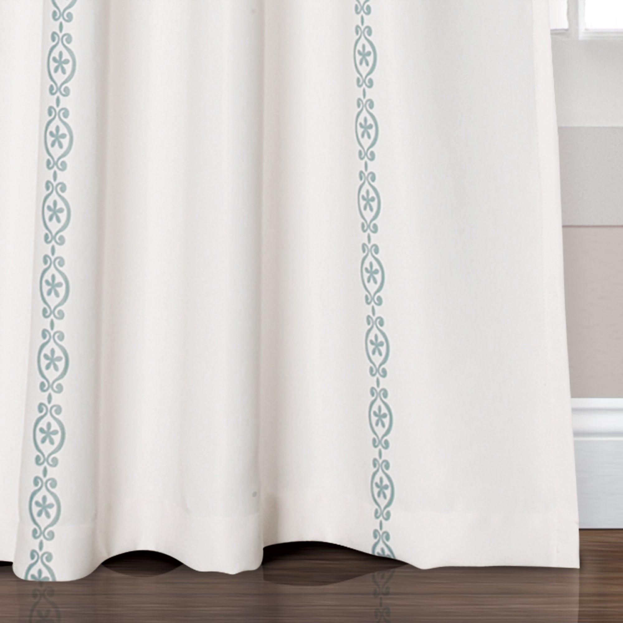 Stripe Medallion Light Filtering Window Curtain Set