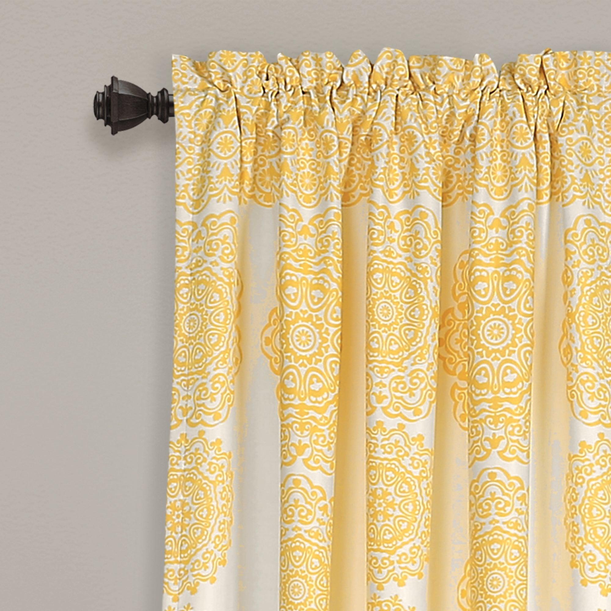 Stripe Medallion Light Filtering Window Curtain Set