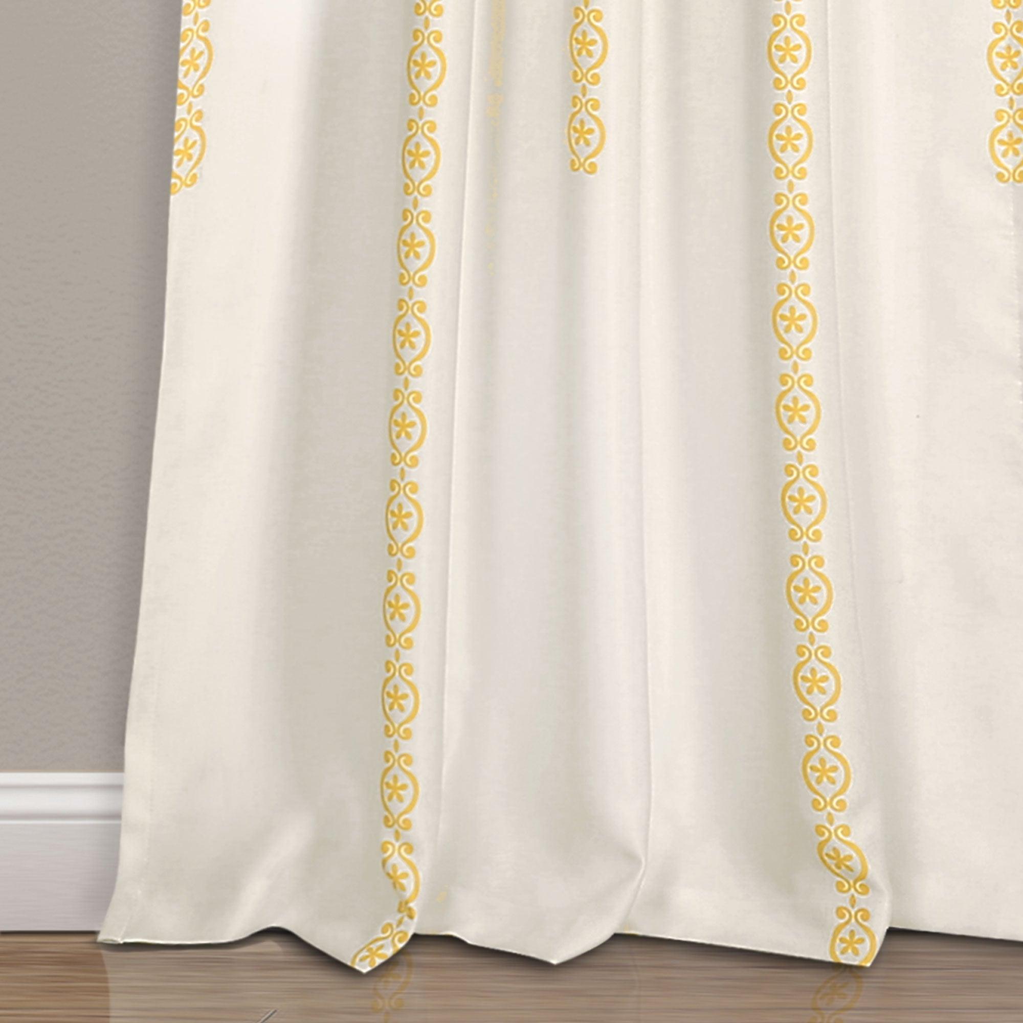 Stripe Medallion Light Filtering Window Curtain Set