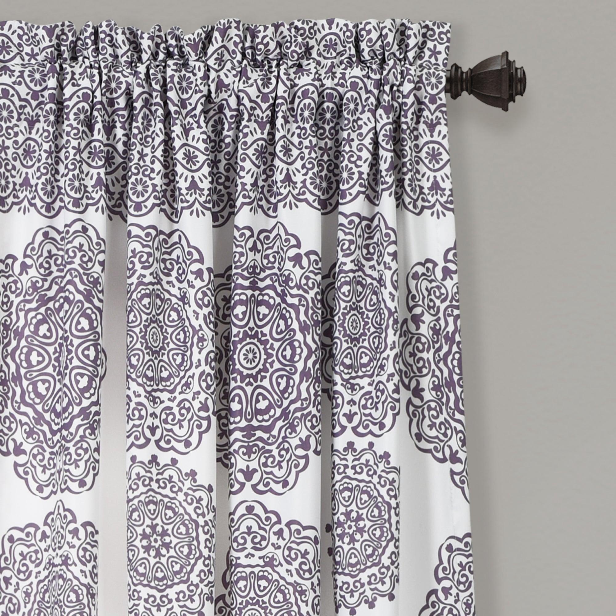 Stripe Medallion Light Filtering Window Curtain Set