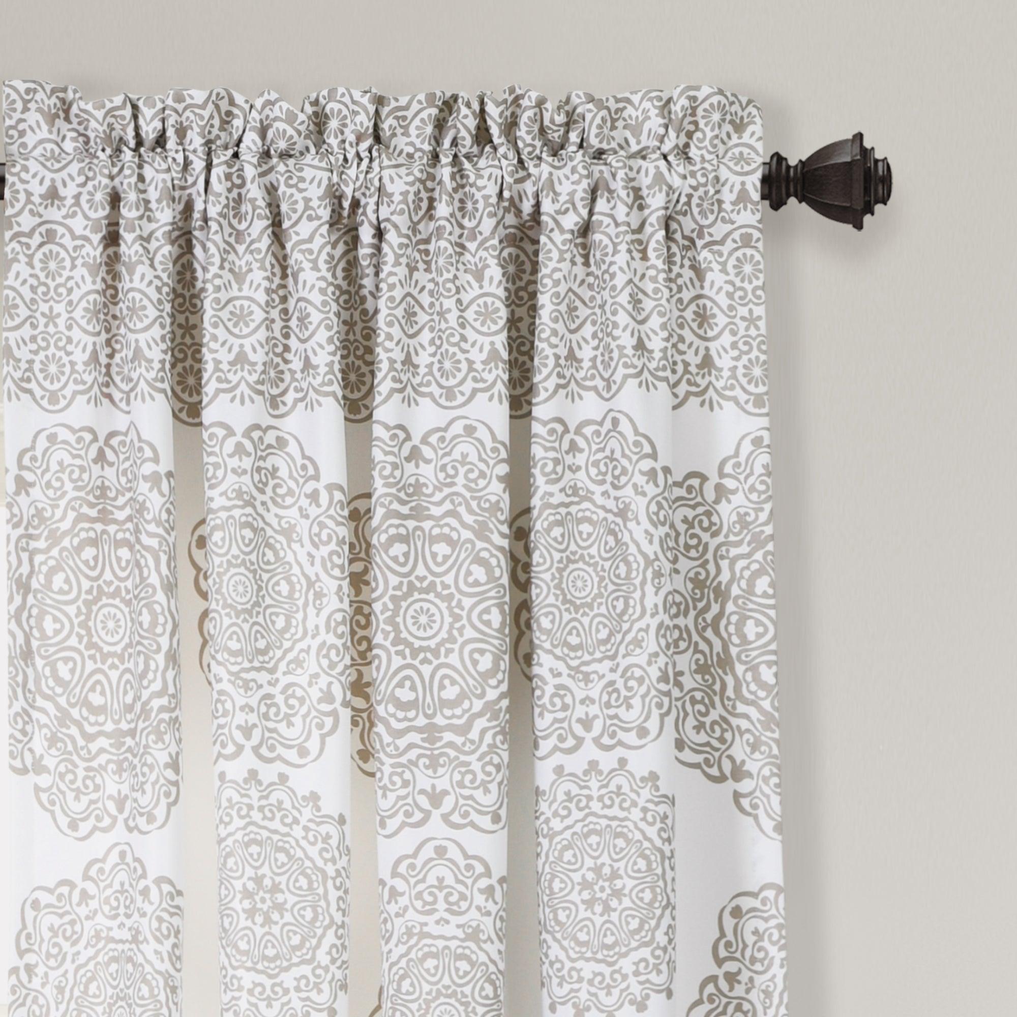 Stripe Medallion Light Filtering Window Curtain Set