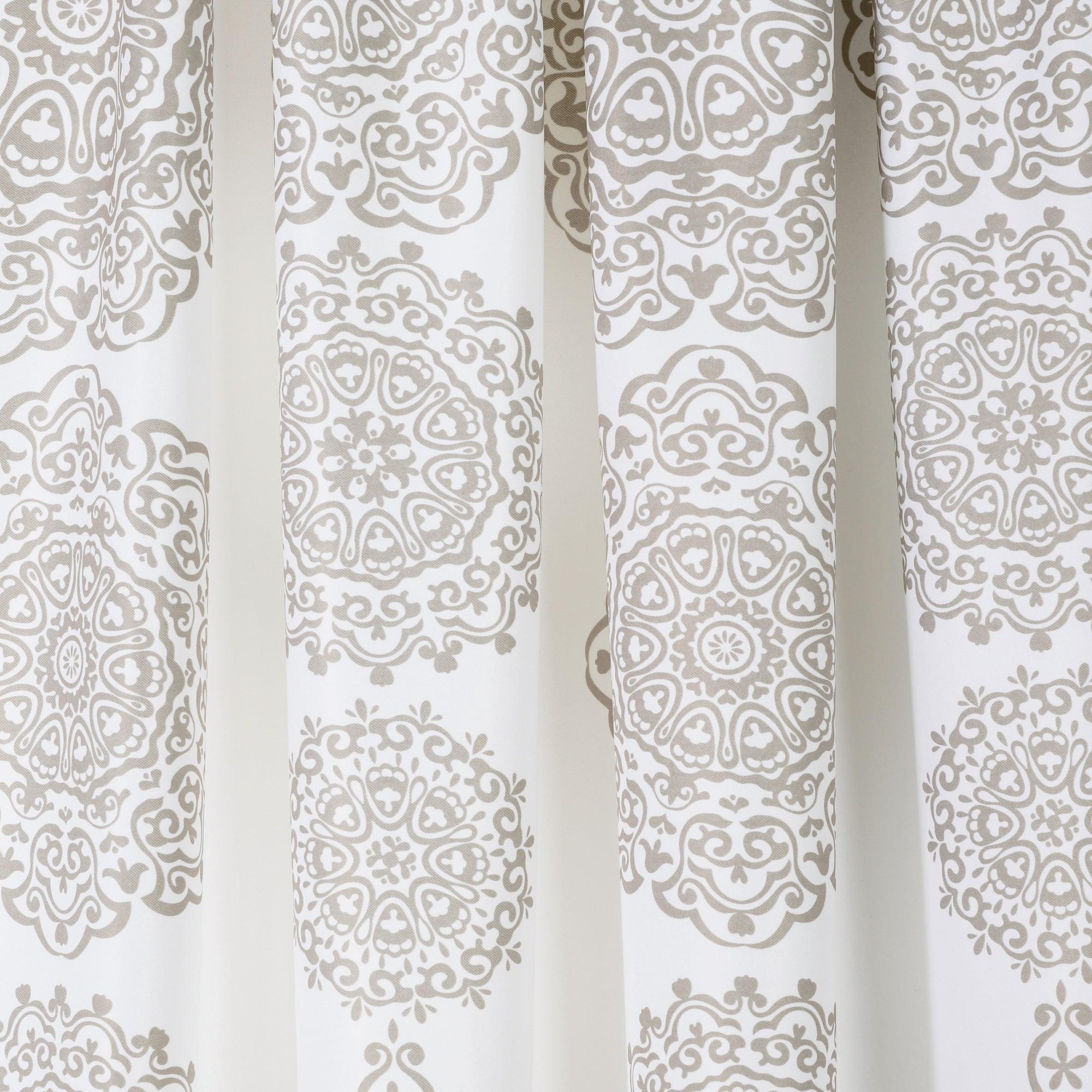 Stripe Medallion Light Filtering Window Curtain Set