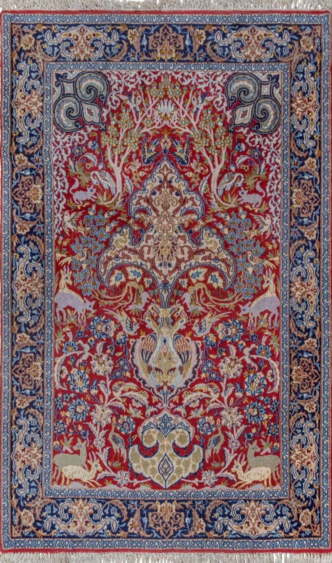 Stunning Isfahan Tree of Life Rug 6 x 4 ft