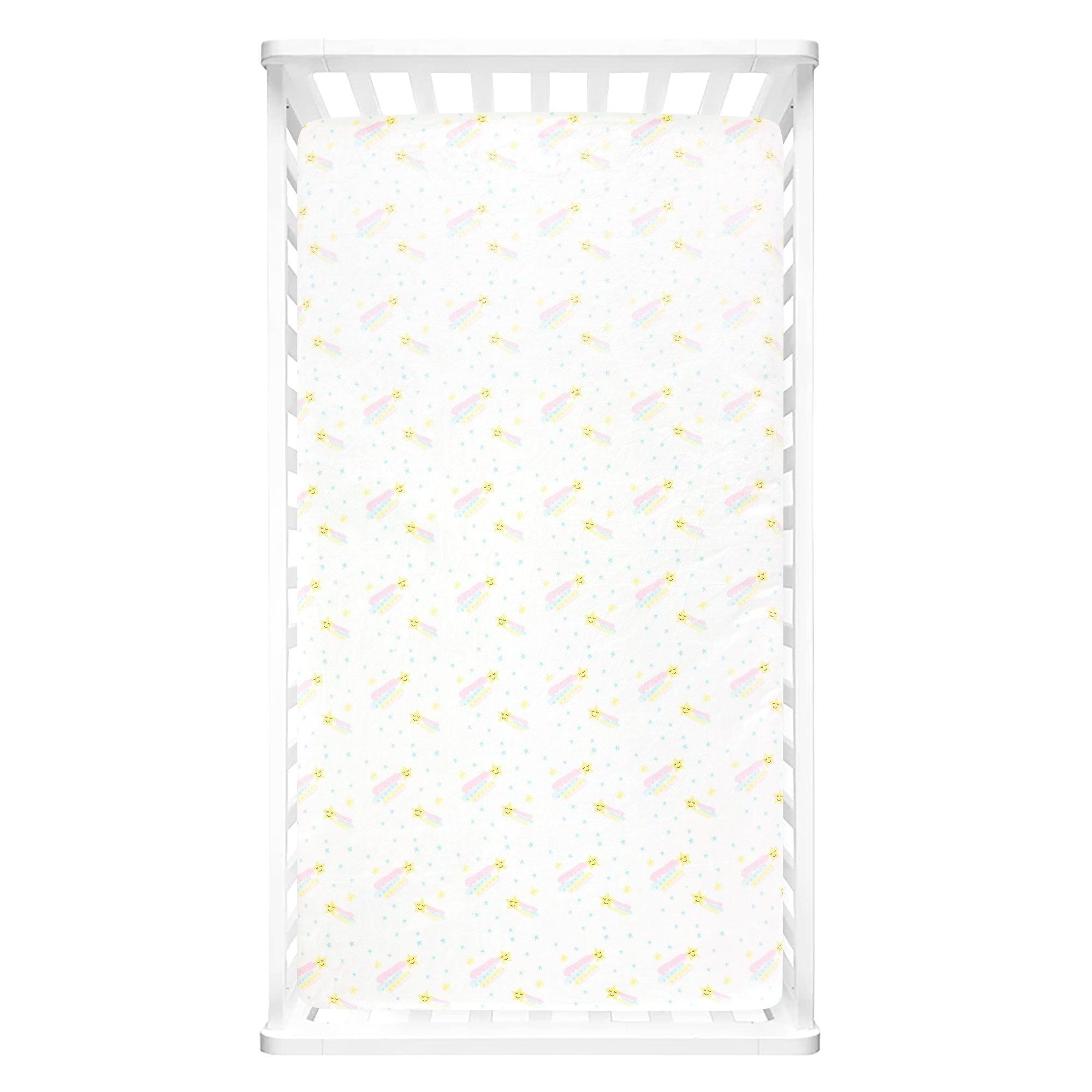 Sunshine Rainbow Shooting Stars Soft & Plush Fitted Crib Sheet