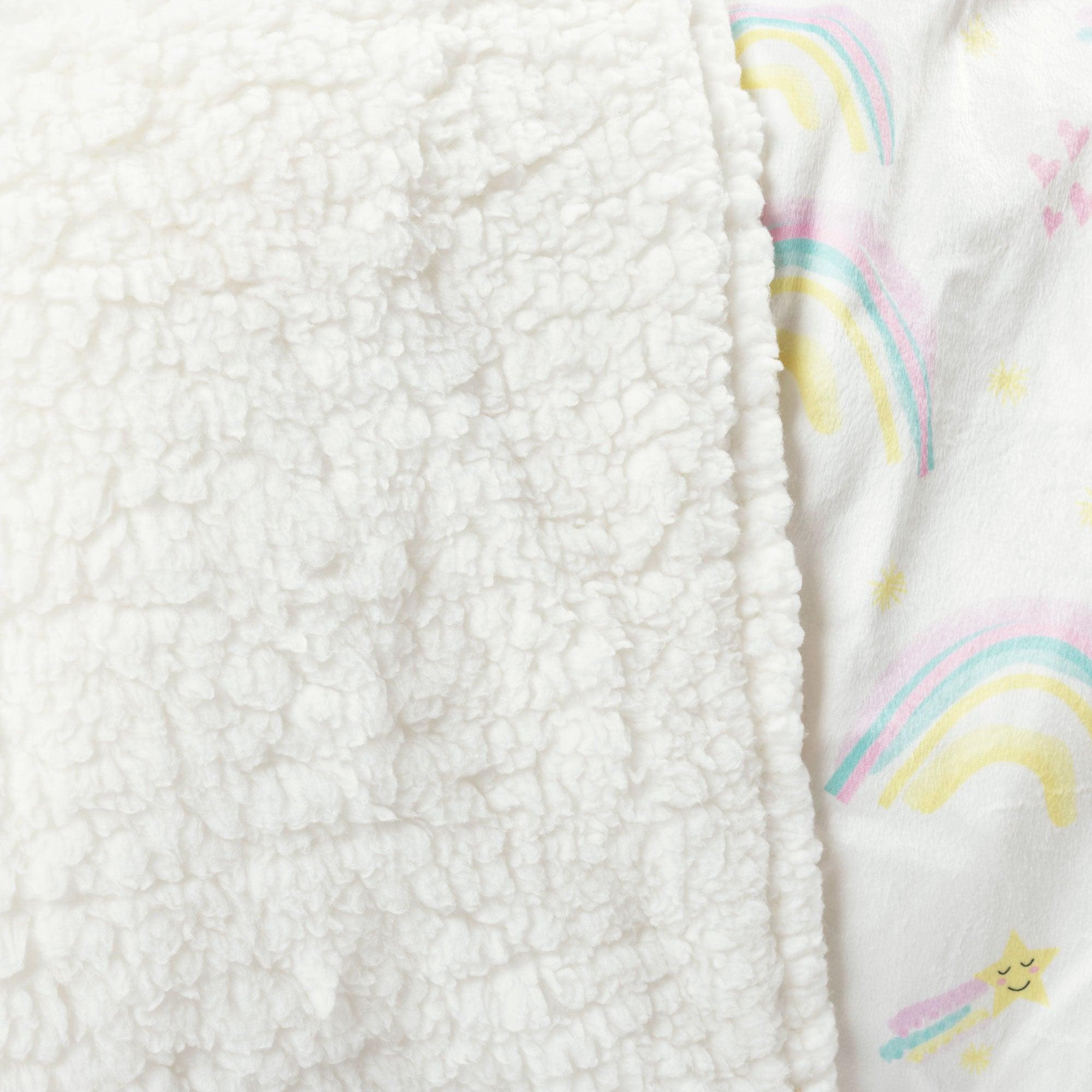 Sunshine Rainbow Soft Sherpa Baby Blanket