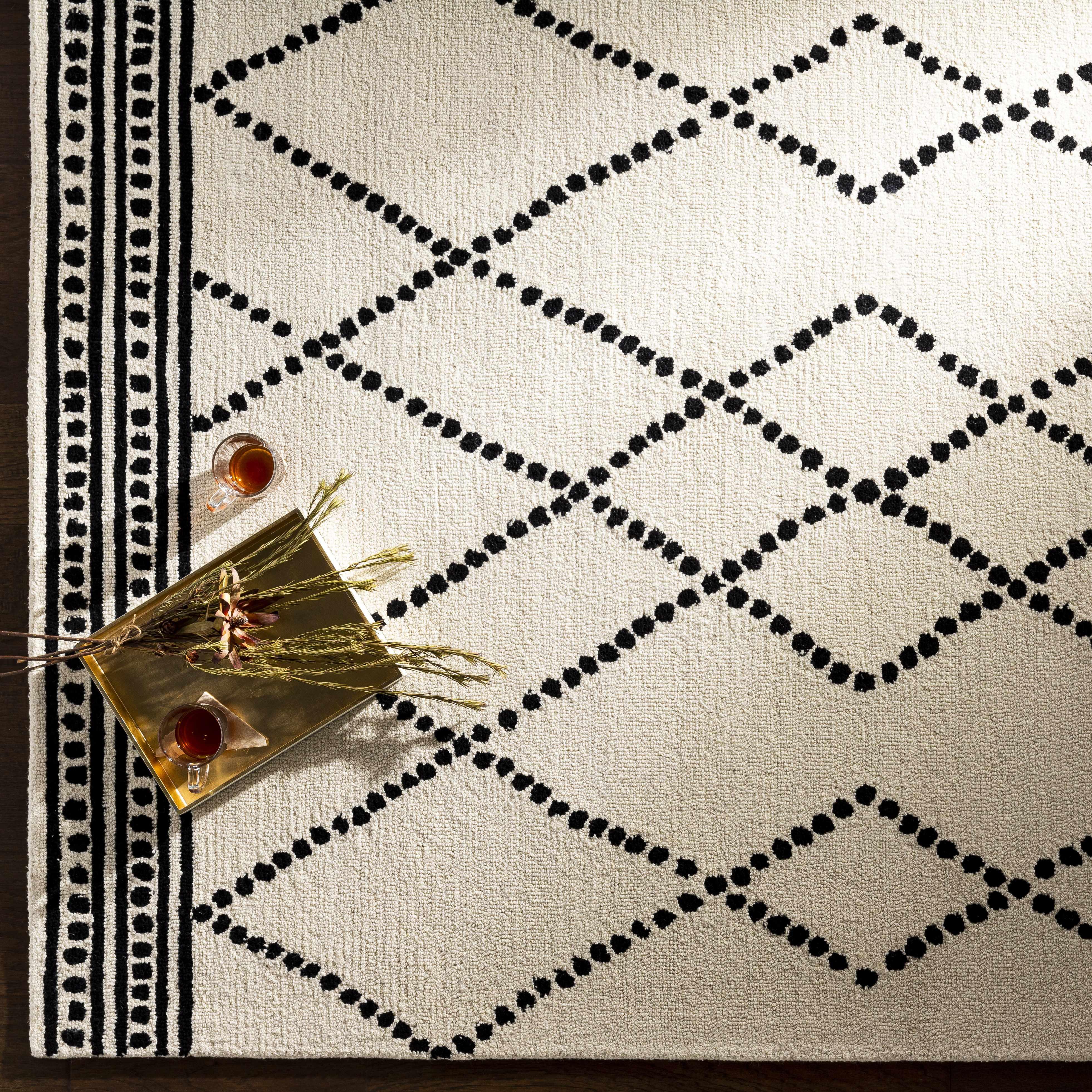 Tamayo Cream&Black Wool Rug