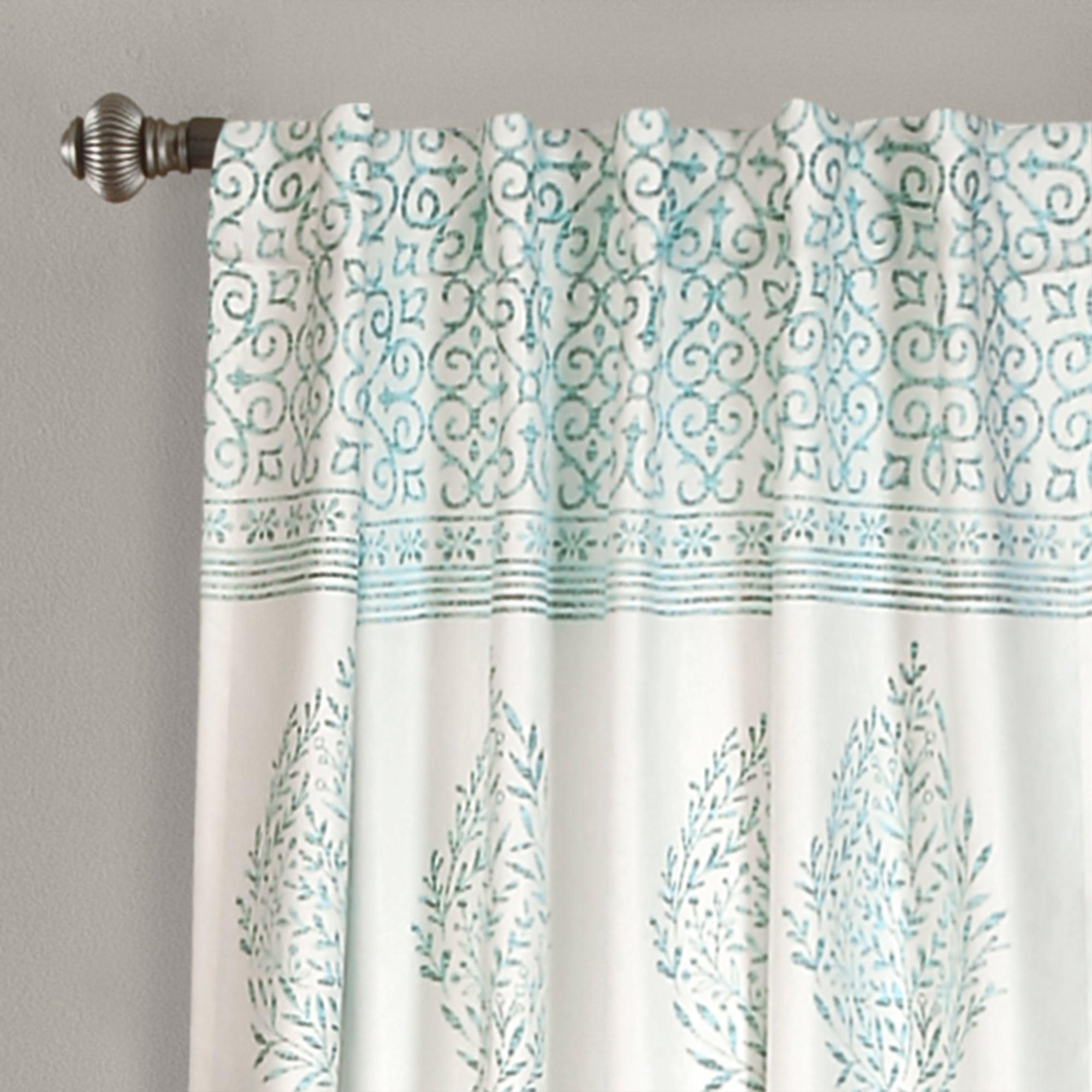 Teardrop Leaf Light Filtering Window Curtain Panel Set