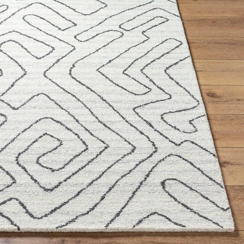 Tim Modern Ivory/Charcoal Area Rug