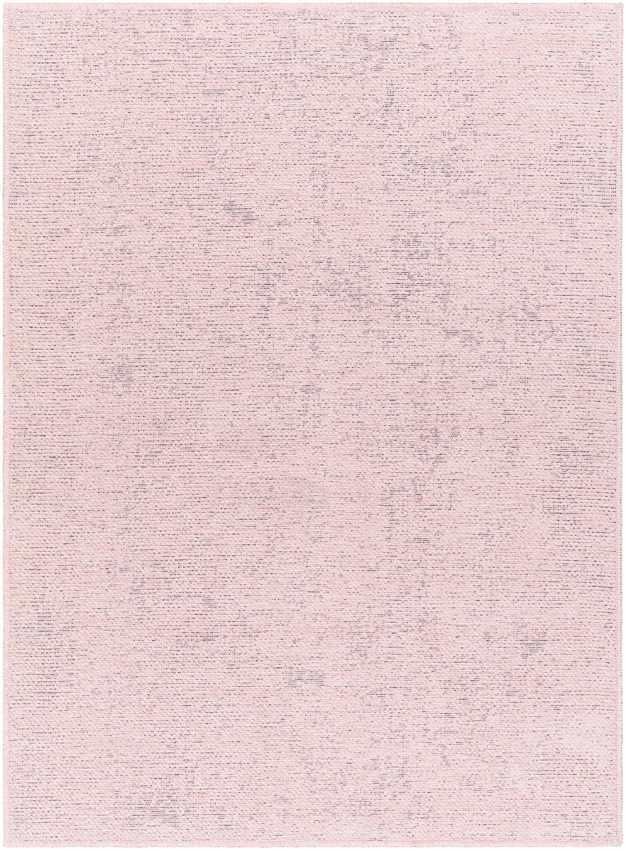 Tobey Solid and Border Dusty Pink Washable Area Rug