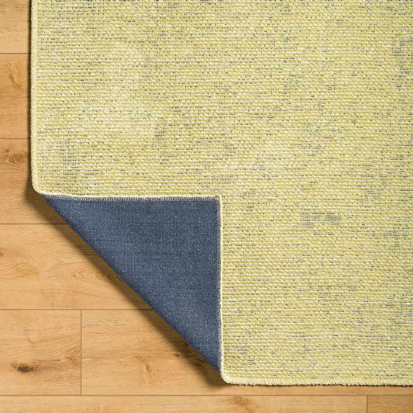 Tobey Solid and Border Grass Green Washable Area Rug