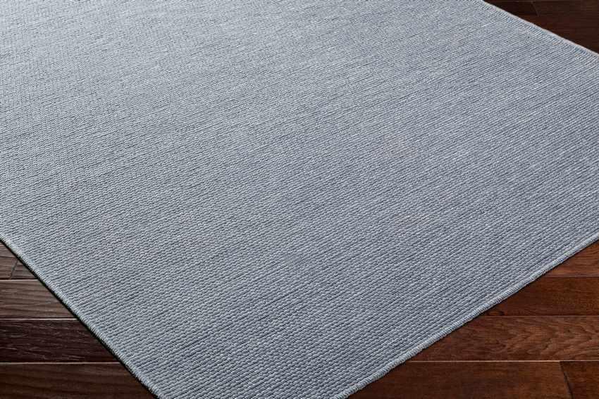 Tobey Solid and Border Light Gray Washable Area Rug