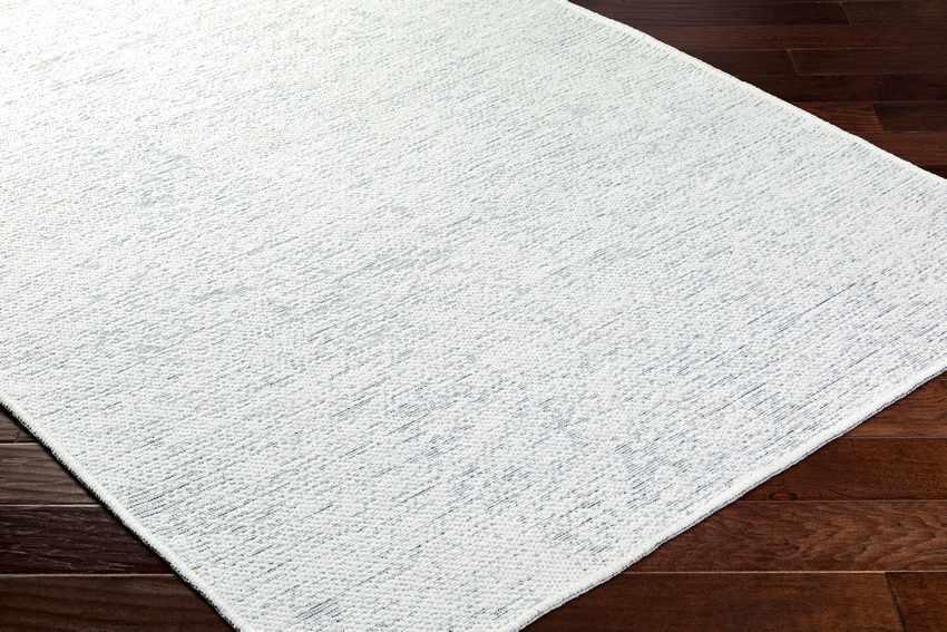 Tobey Solid and Border White Washable Area Rug