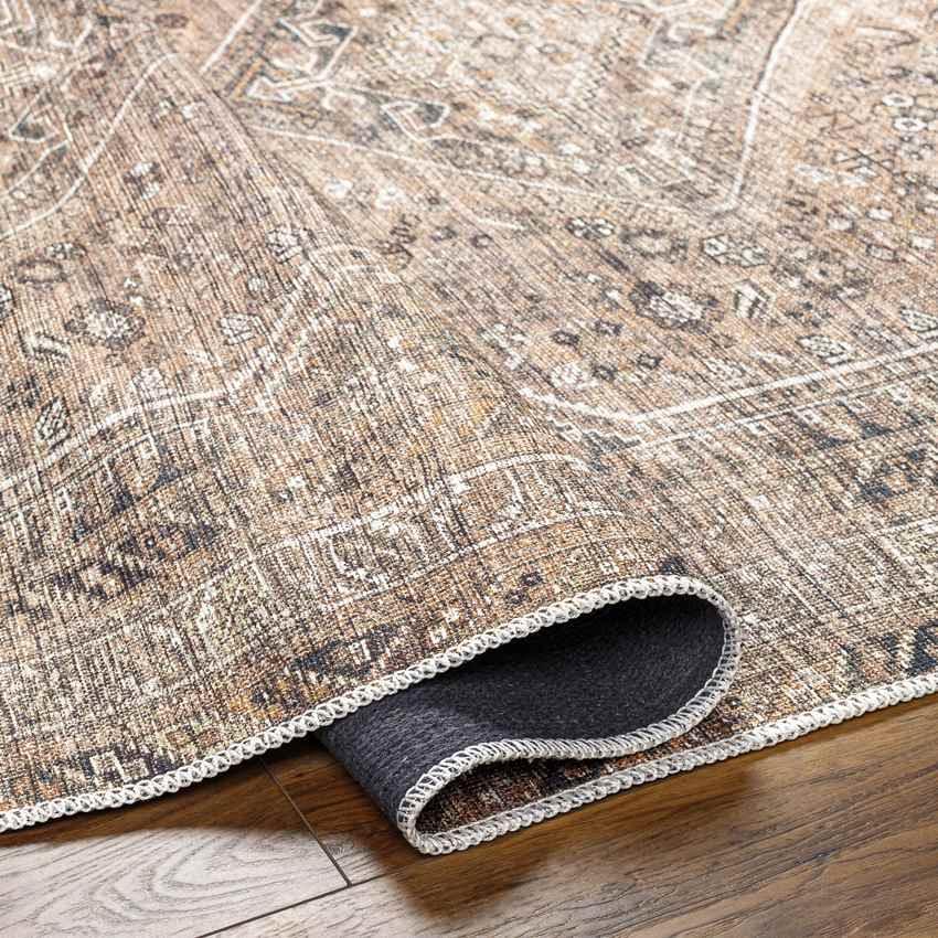 Tonganoxie Traditional Cider Washable Area Rug