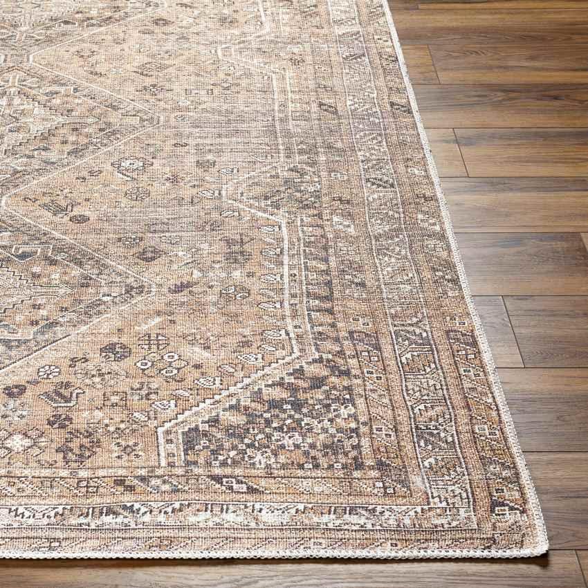 Tonganoxie Traditional Cider Washable Area Rug