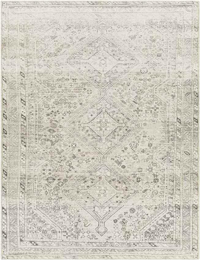 Tonganoxie Traditional Cream Washable Area Rug