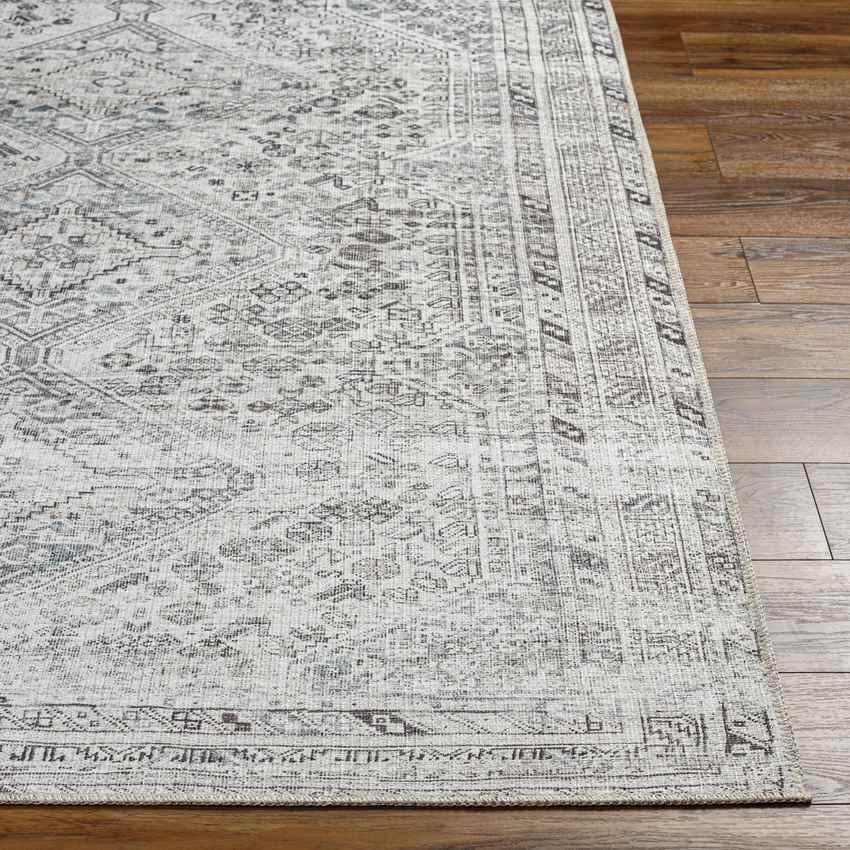 Tonganoxie Traditional Ivory Washable Area Rug