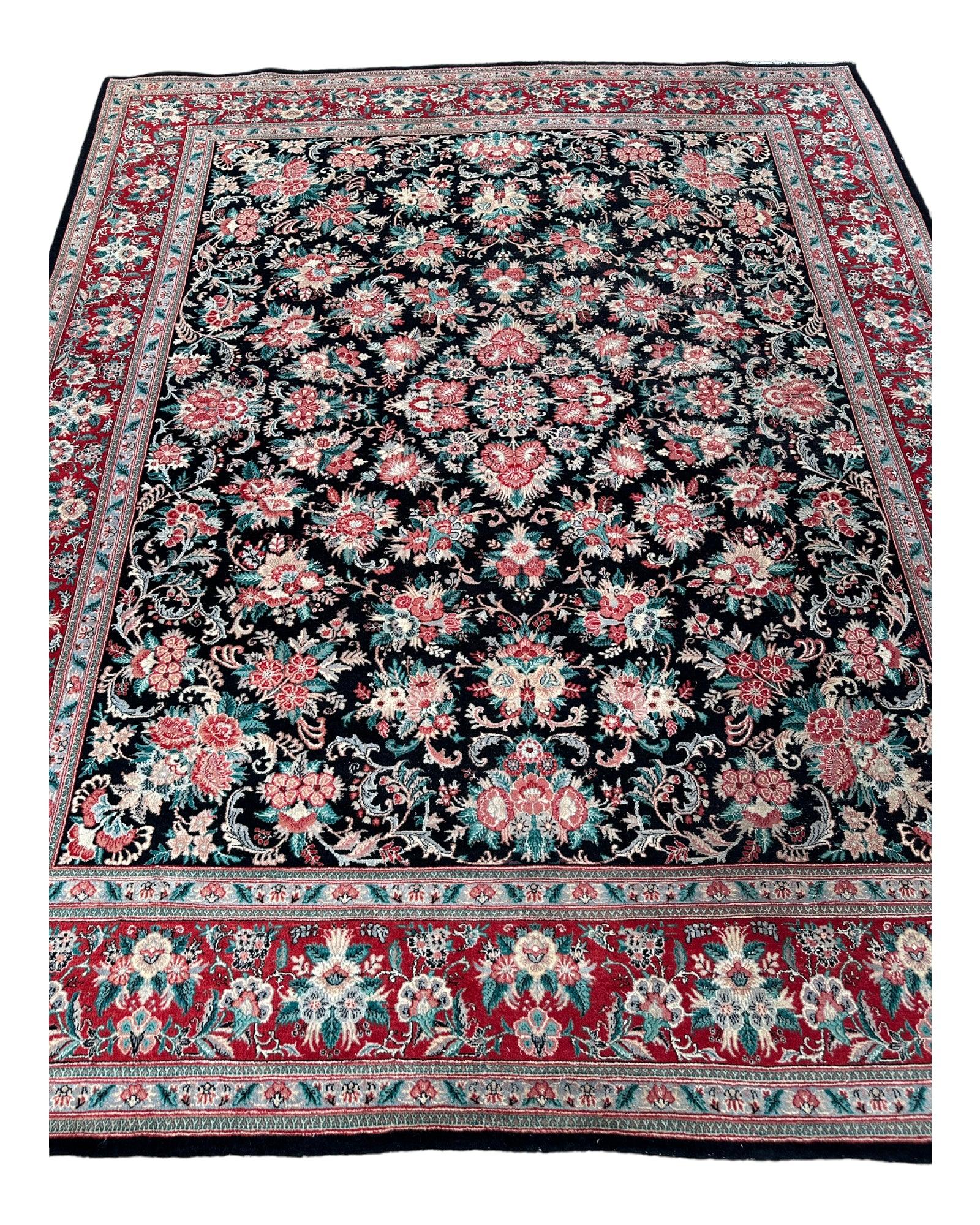 TRADITIONAL MOGUL WOOL AREA RUG 9'8” x 7’1”