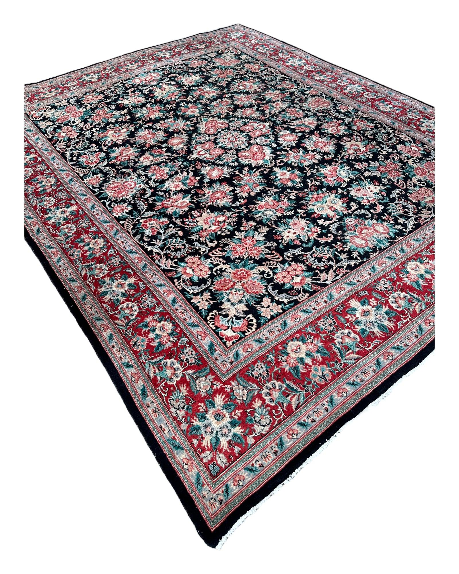 TRADITIONAL MOGUL WOOL AREA RUG 9'8” x 7’1”