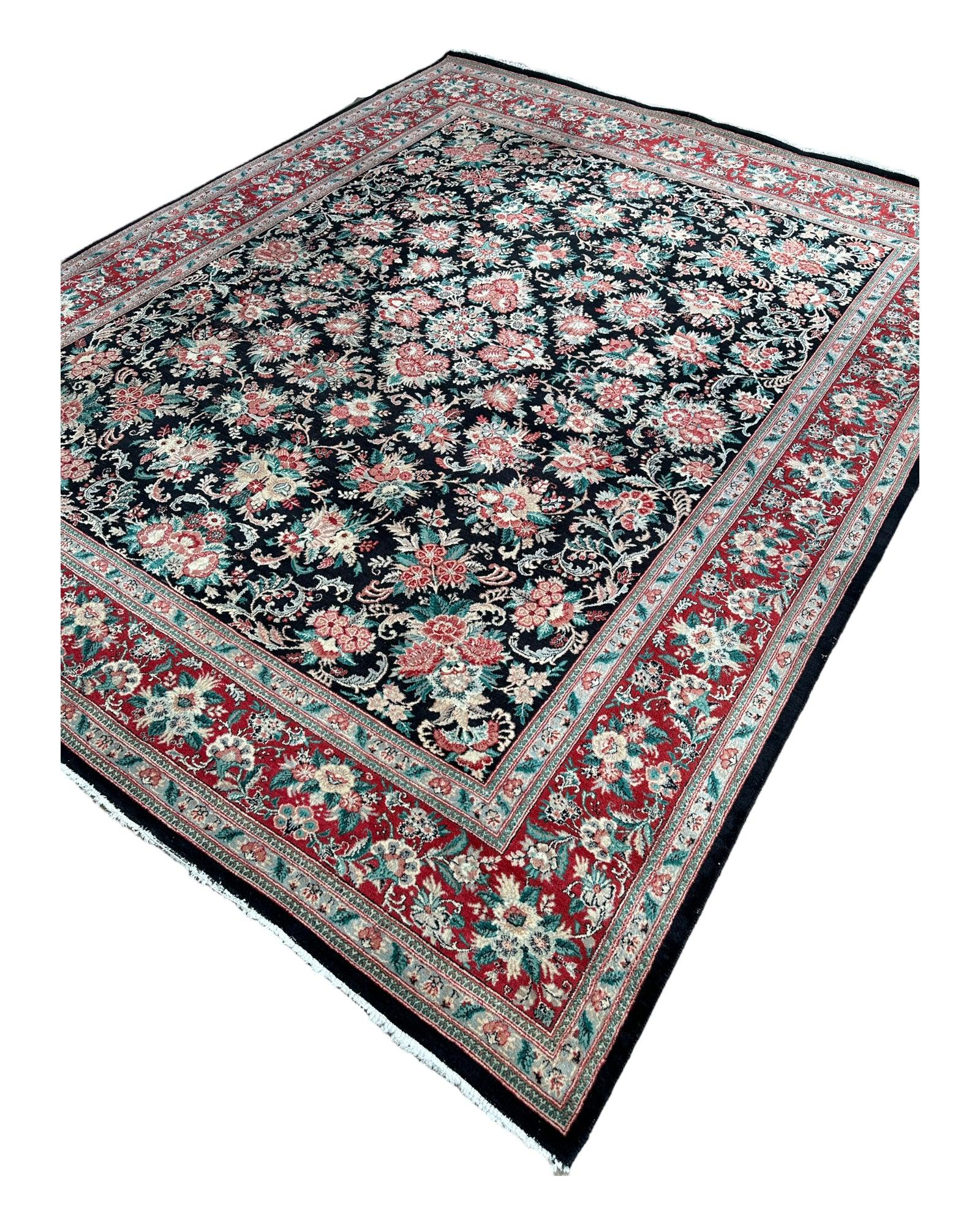 TRADITIONAL MOGUL WOOL AREA RUG 9'8” x 7’1”