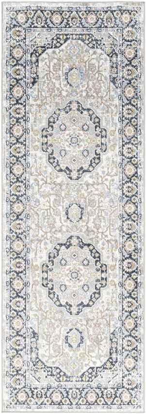 Tribune Traditional Ink Blue Washable Area Rug