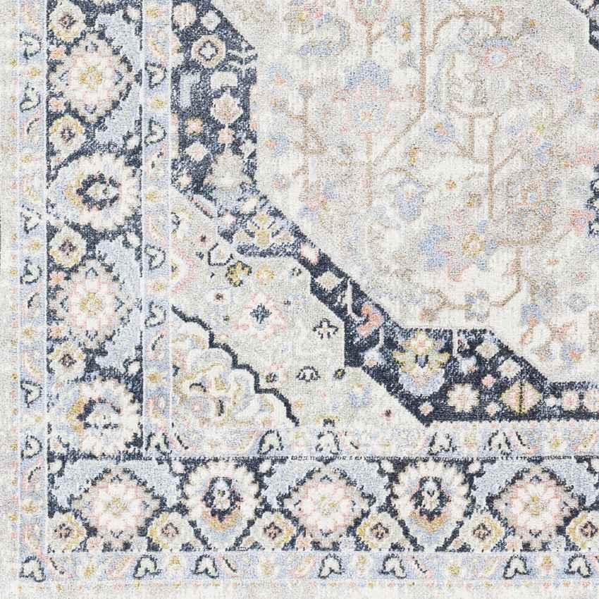 Tribune Traditional Ink Blue Washable Area Rug