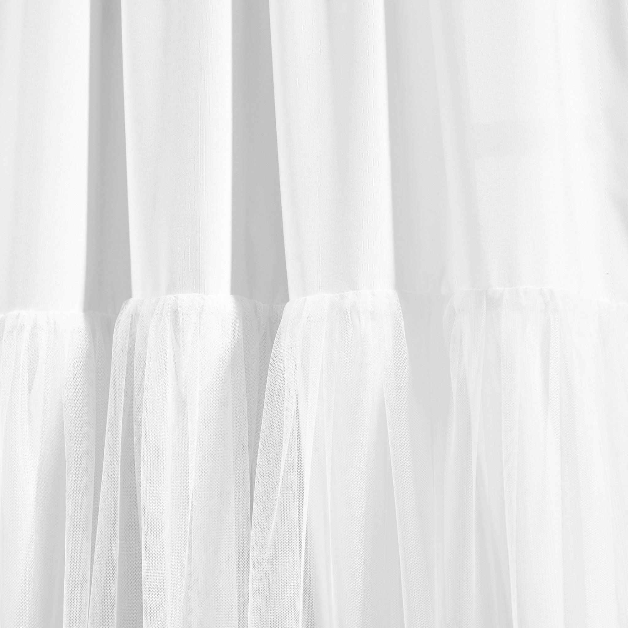 Tulle Skirt Solid Window Curtain Panel Set