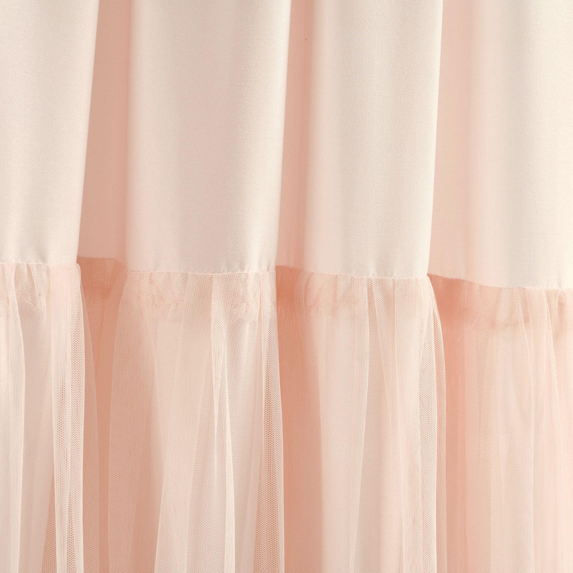 Tulle Skirt Solid Window Curtain Panel Set