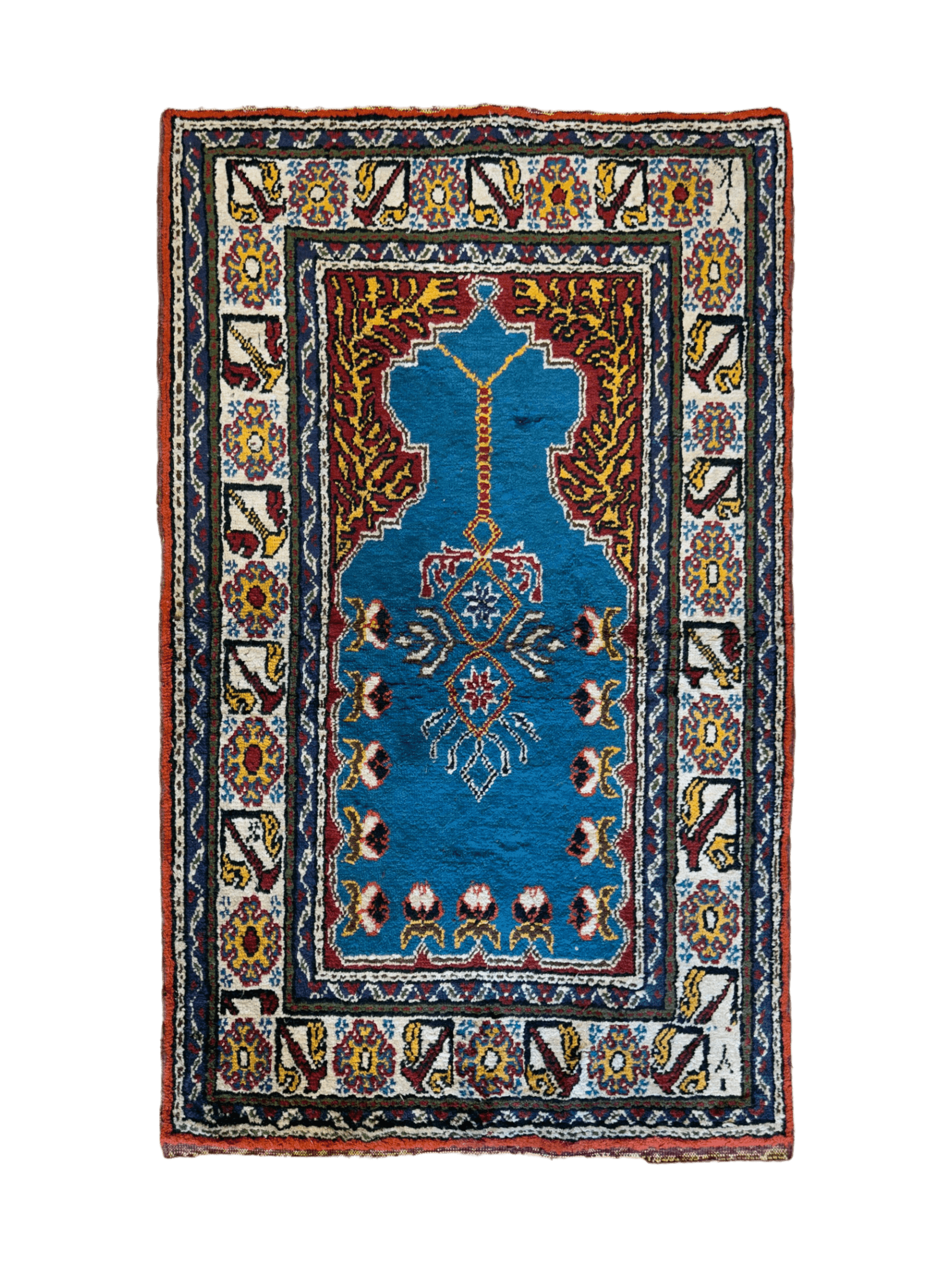 Fine Vintage Hand-Knotted Kayseri Silk Prayer Rug