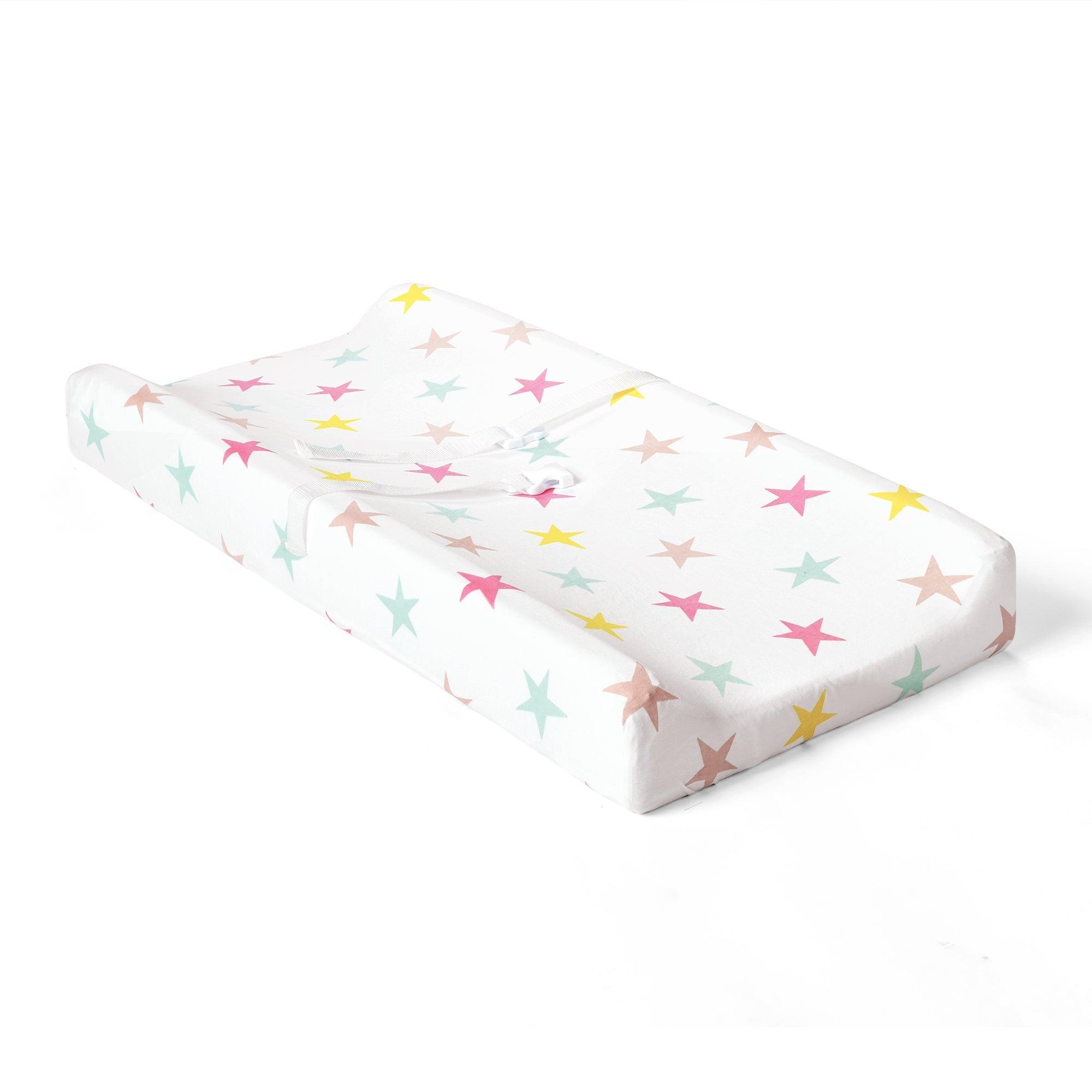 Unicorn Heart Rainbow Star Organic Cotton Changing Pad Cover 2 Pack Set