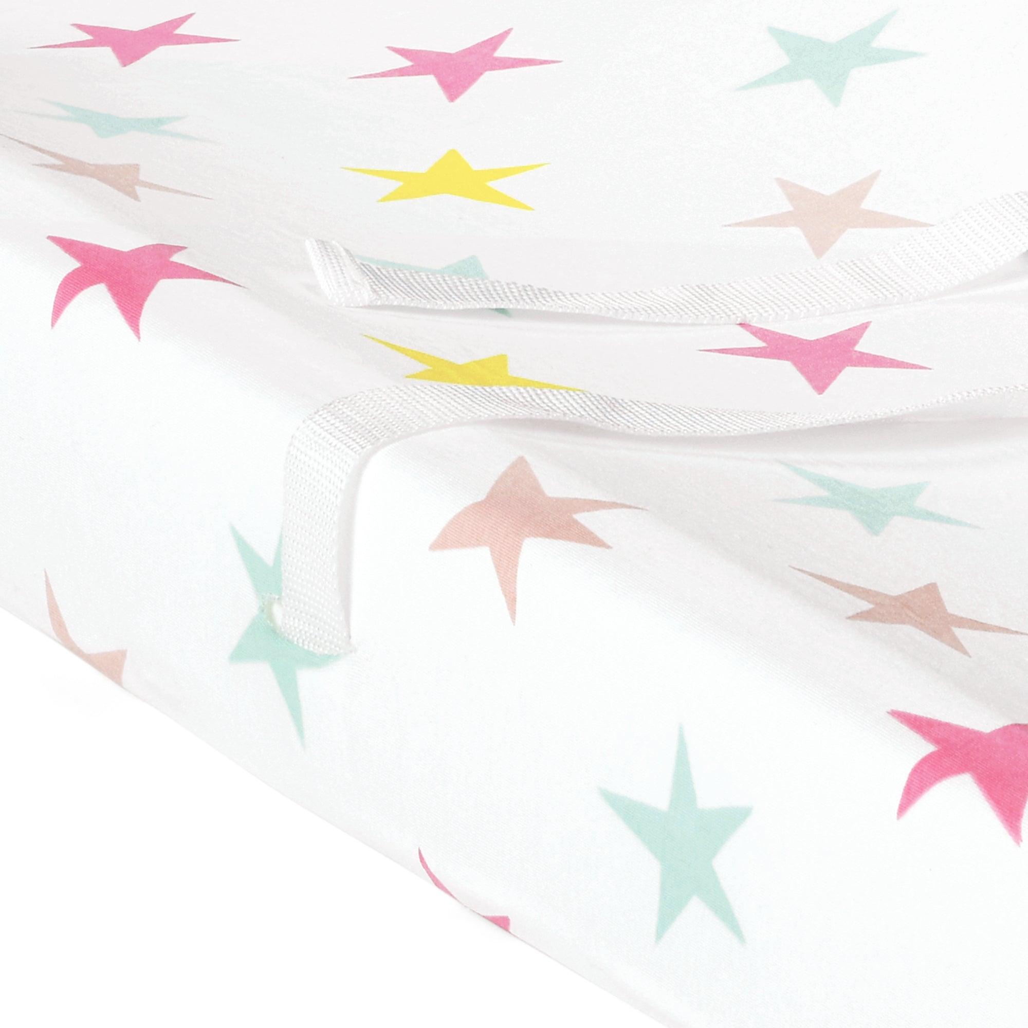 Unicorn Heart Rainbow Star Organic Cotton Changing Pad Cover 2 Pack Set