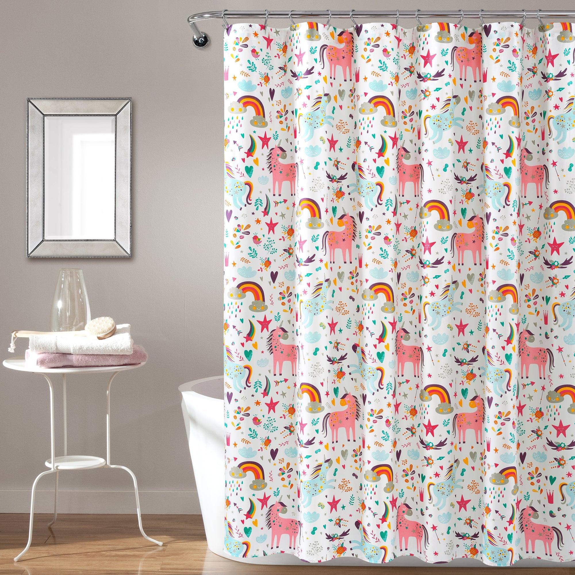 Unicorn Heart Shower Curtain