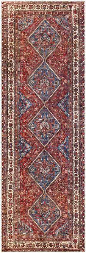 Union Hill Traditional Saffron Washable Area Rug