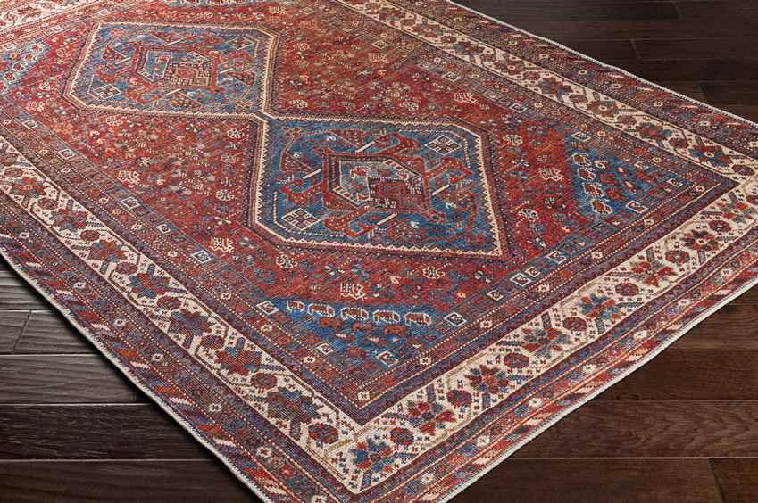 Union Hill Traditional Saffron Washable Area Rug