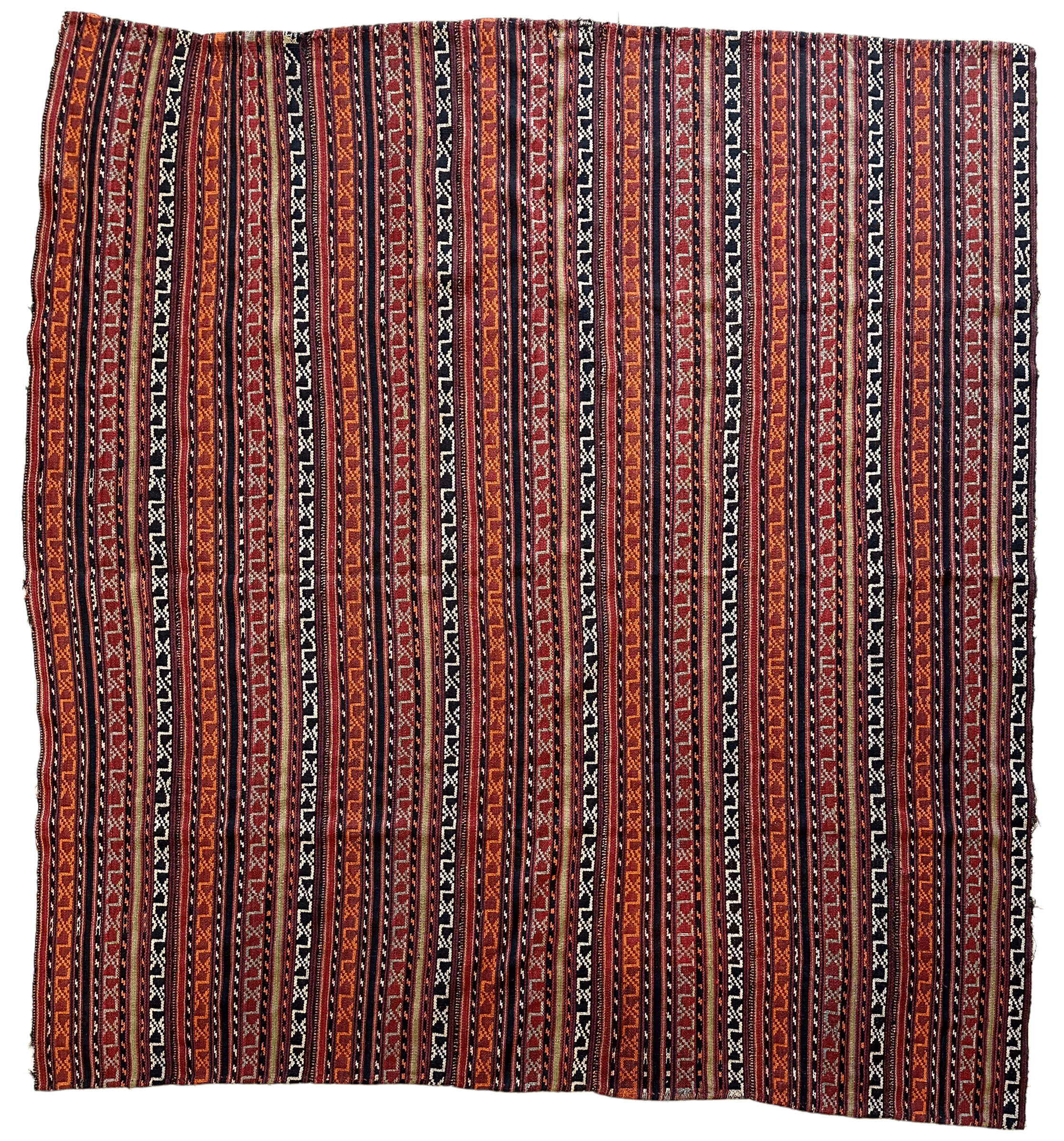 UNIQUE Antique Square Azerbijani Shahsavan Jajim Rug 6’4” x 6’8”