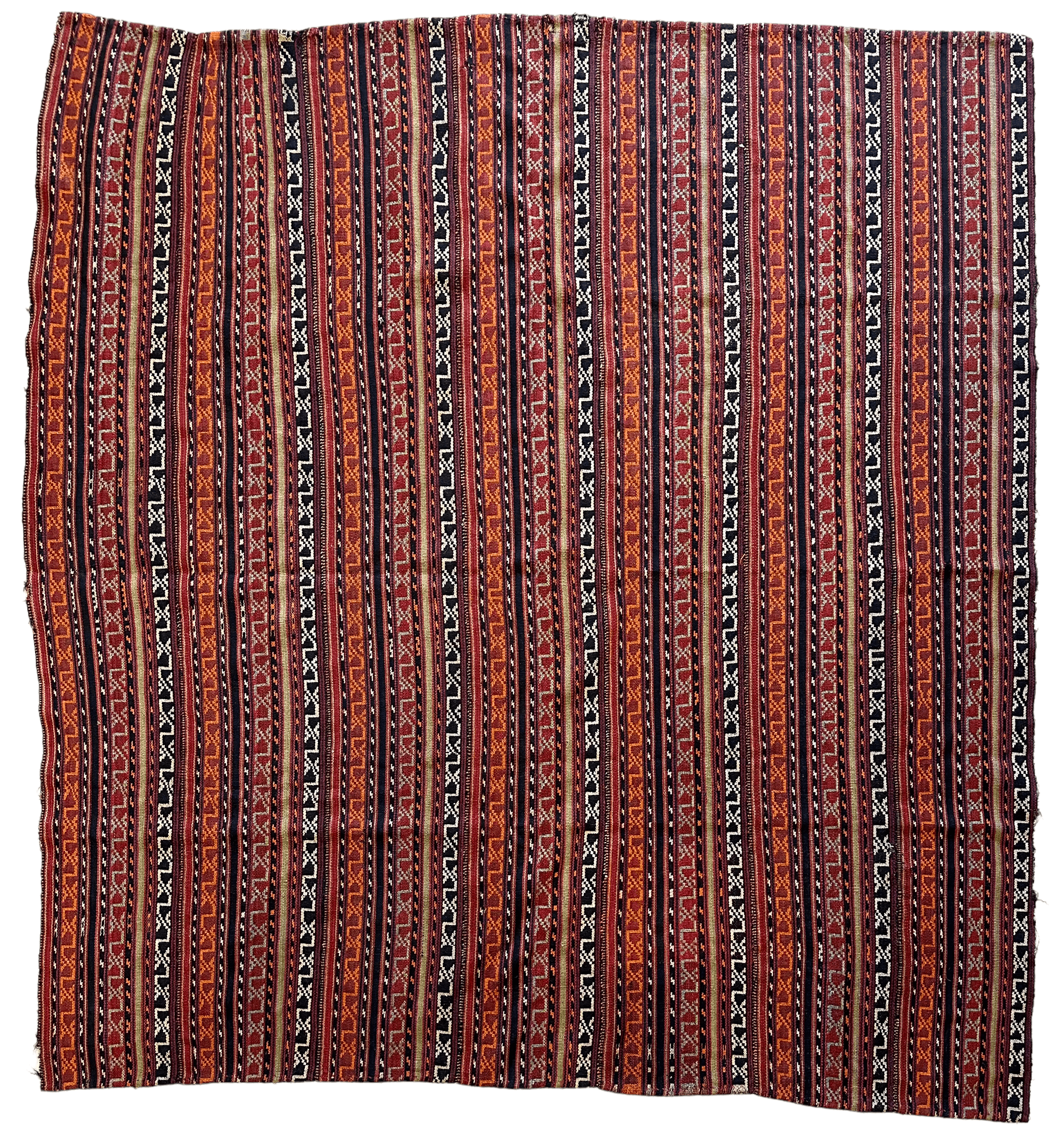 UNIQUE Antique Square Azerbijani Shahsavan Jajim Rug 6’4” x 6’8”